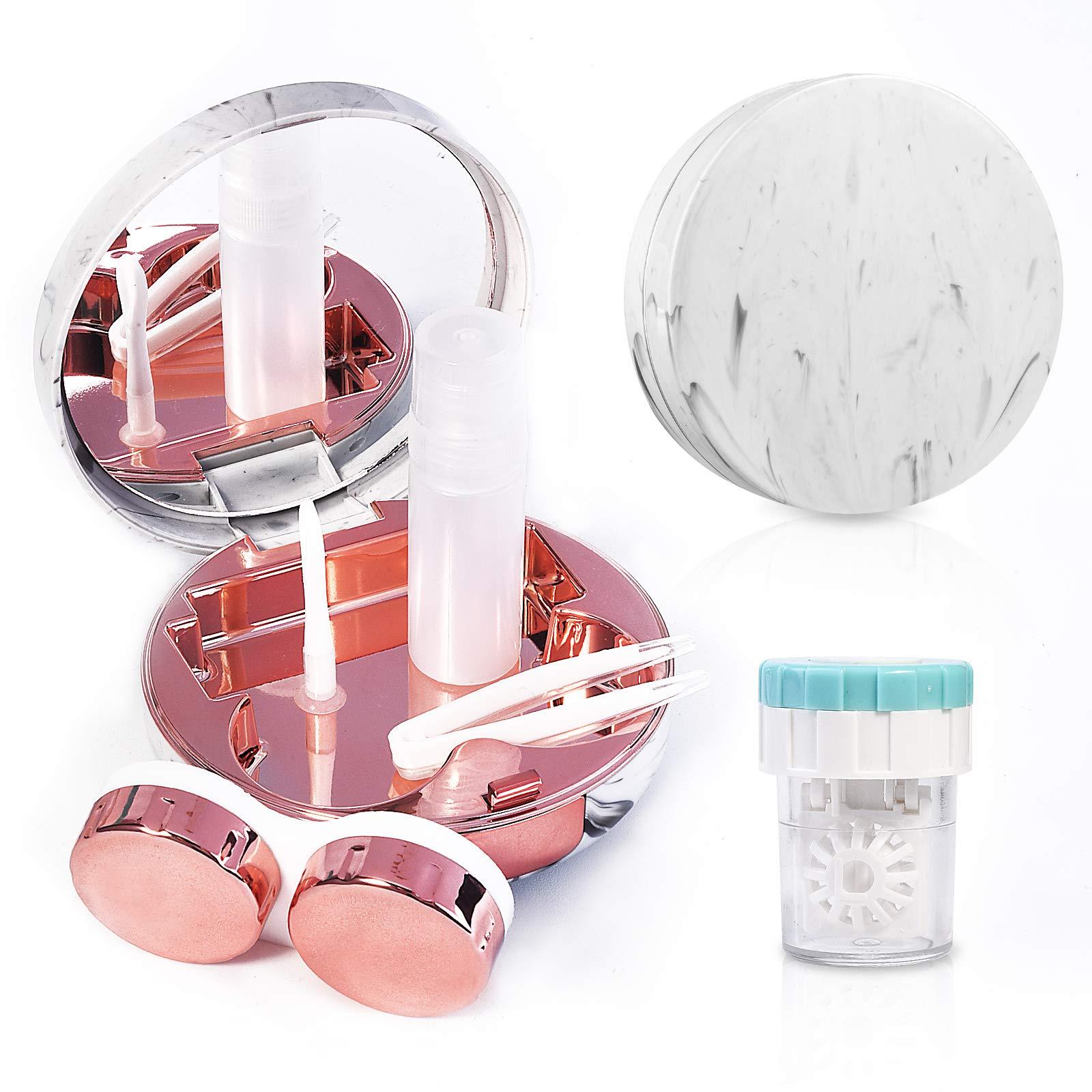 Contact Lens Travel Kit with Cleaner Washer, Portable Contact Box with Mirror Tweezers Remover Tool Solution Bottle for Daily Outdoor - Image 6