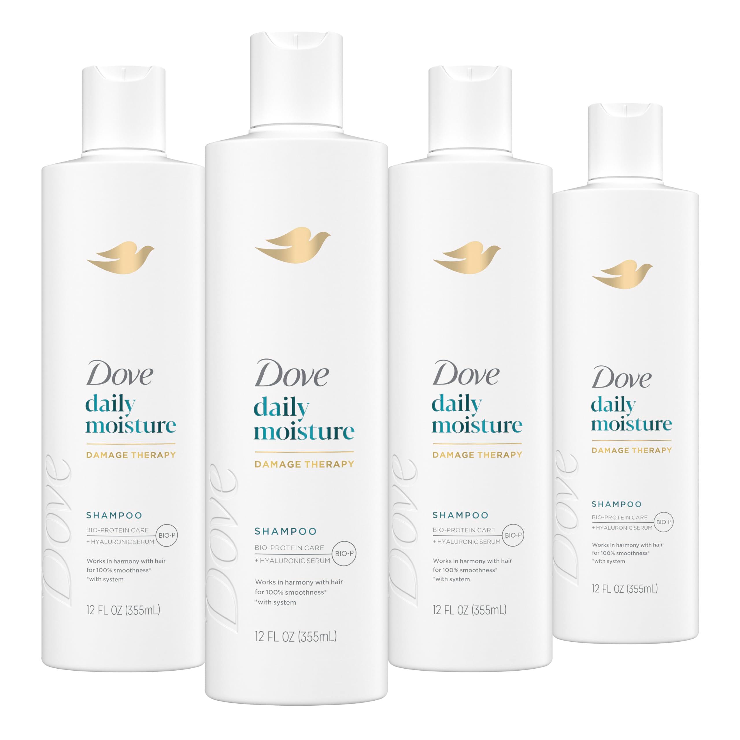Dove Nutritive Solutions Moisturizing Shampoo 4 Count for Dry Hair Daily Moisture with Pro-Moisture Complex for Manageable and Smooth Hair 12 oz - Image 1