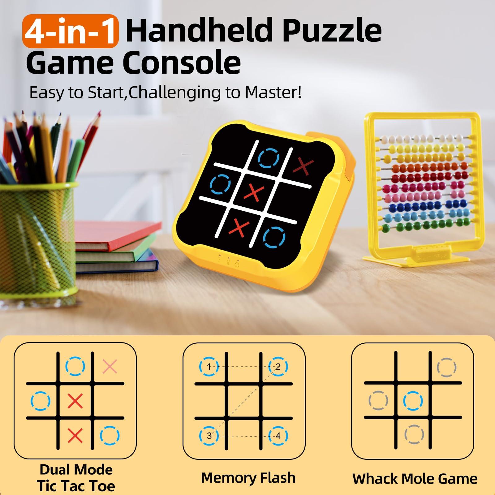 COUOMOXA Tic Tac Toe Games for Kids: 4-in-1 Portable Sensory Puzzle Game - 6 7 8 9 10 11 12 Years Old Kids Electronic Toy for Travel Home School - Christmas Birthday Gift for Boys Girls - Image 3