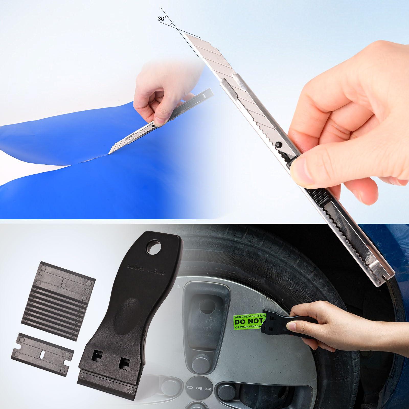 NEWISHTOOL Window Tint Tools Bulldozer Squeegee Tinting Kit PPF Film Installation Tool for Car Wrapping Scrubber Paddle Spare Felt Water Wiper Rubber Scraper Wrap Stick Tool Cutting Knife - Image 8