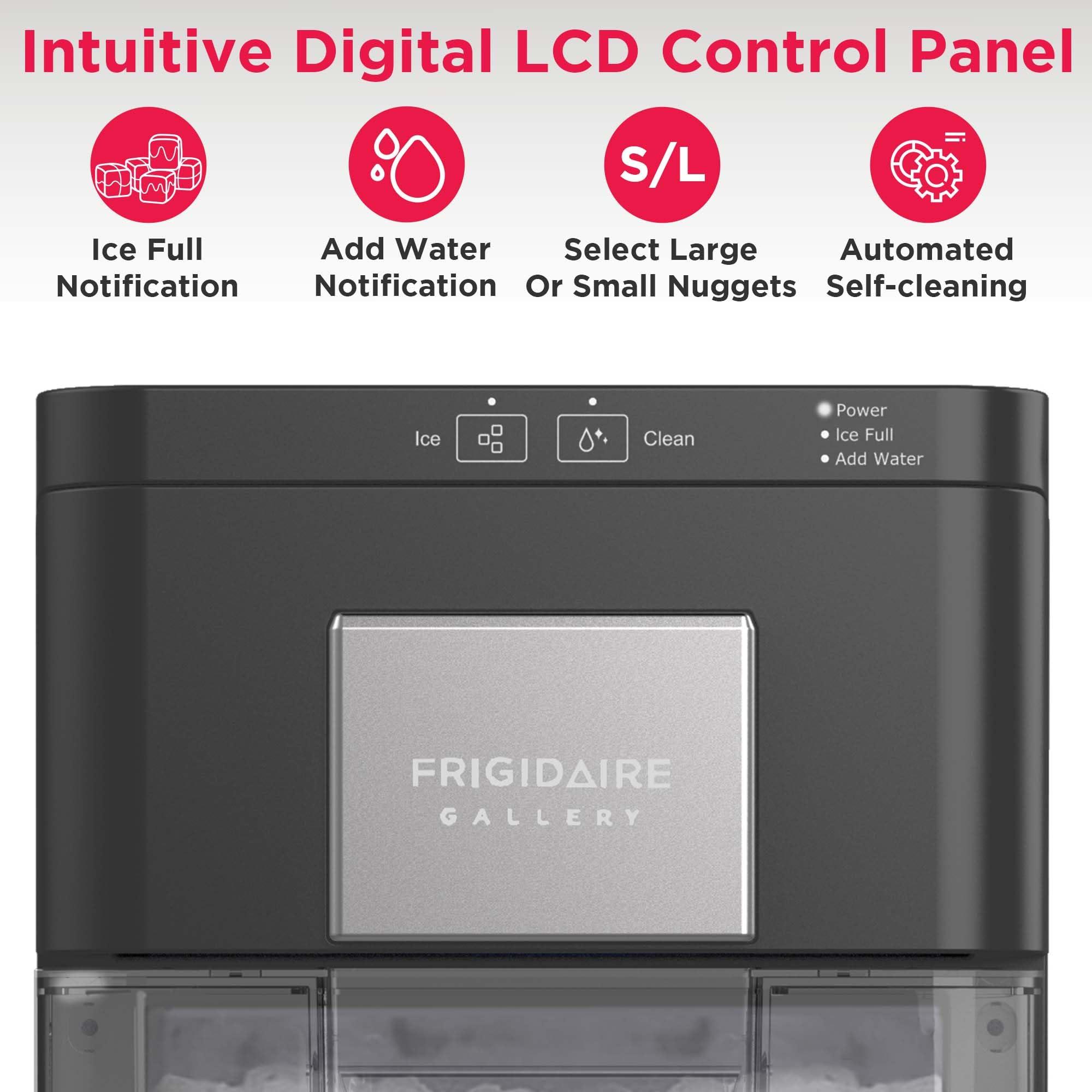 FRIGIDAIRE Gallery Countertop Crunchy Chewable Nugget Ice Maker, 44lbs per Day, Auto Self Cleaning, 2.0 Gen, Black - Image 6