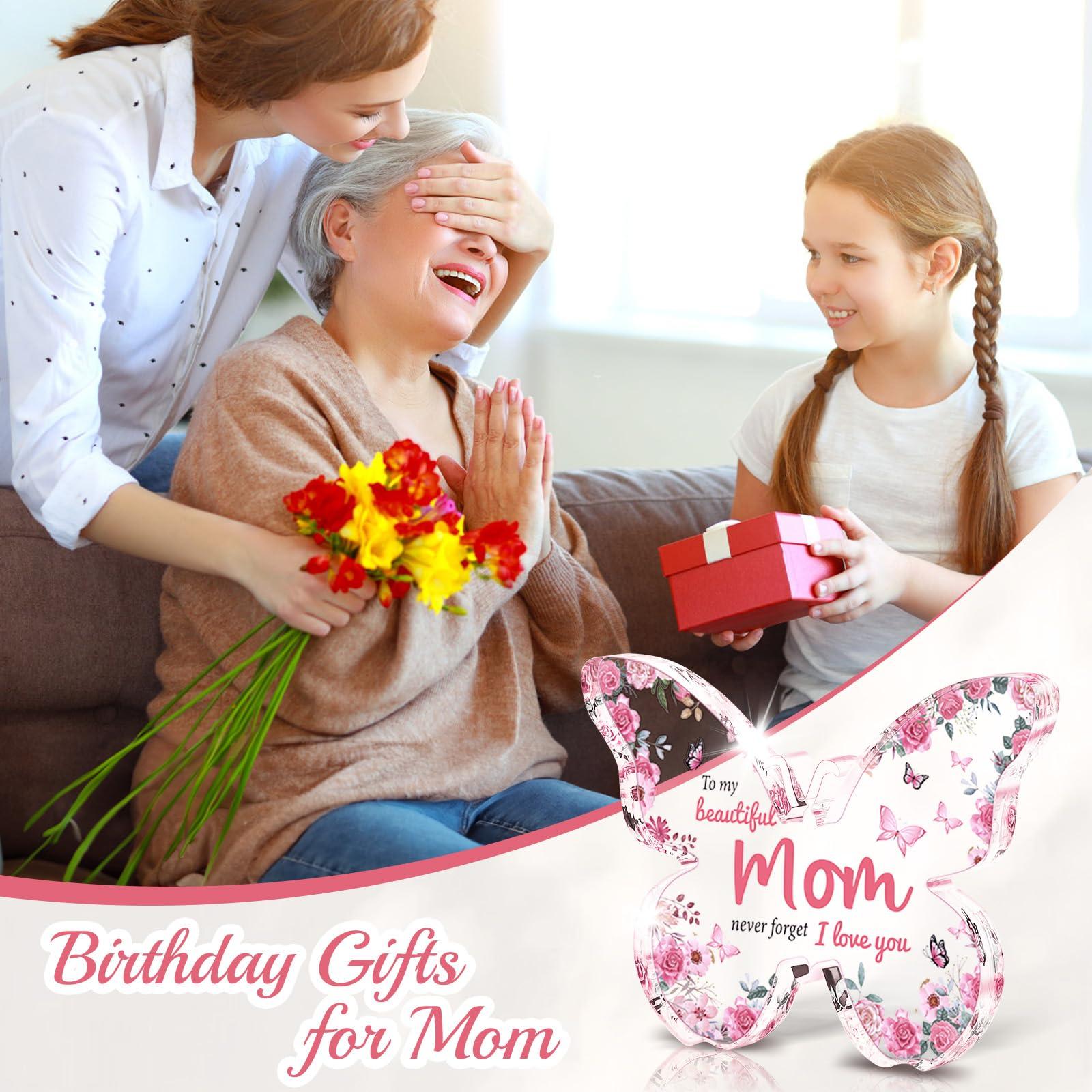 Mothers Day Gifts for Mom from Daughter Son: Eletorot Unique Mom Birthday Gifts, Butterfly-Shaped Acrylic Keepsake Decorations, 5x3.8 inch Christmas Presents Ideas for Love Mom Grandma Wife - Image 4