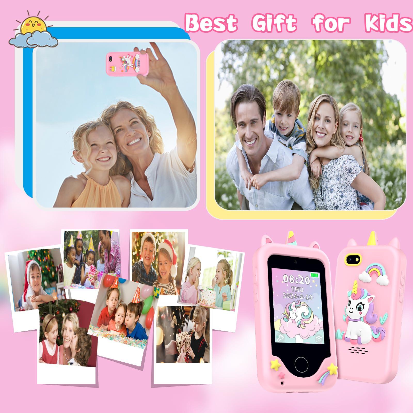 Kids Smart Phone for Girls, Christmas Birthday Gifts for Girls Boys Age 3-10,Kids Gift Toys Cell Phone, Toddler Learning Play Toy Phone with Dual Camera, Game, Music Player - Image 7