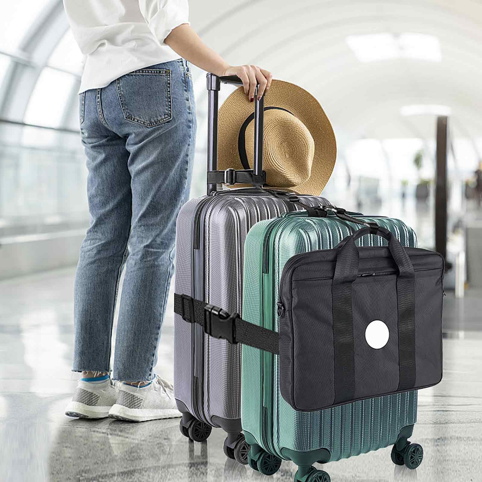 Add a Bag Luggage Strap - Heavy Duty Adjustable Suitcase Belt - Travel Accessory for 3 pcs Luggage Connecting - 3 Pack (Black) - Image 6