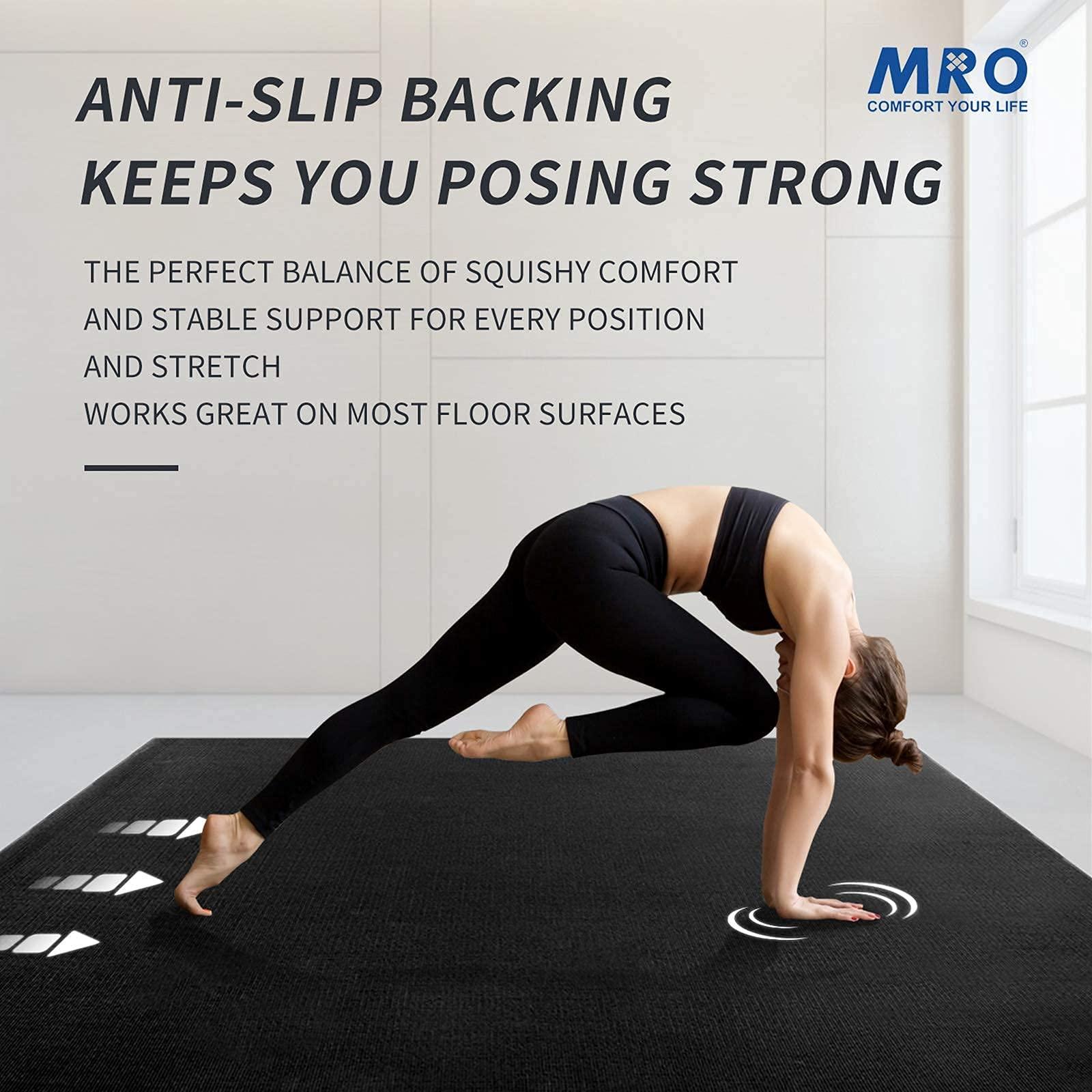 MRO Extra Large Yoga Mat, 12'x6'/9'x6'/7'x5'/6'x4' (9MM) Extra Wide and Thick Exercise Mats for Home Gym Workout, Non-Slip, Soft for Women and Men Fitness, Ideal for Barefoot Yoga, Pilates, stretching - Image 5