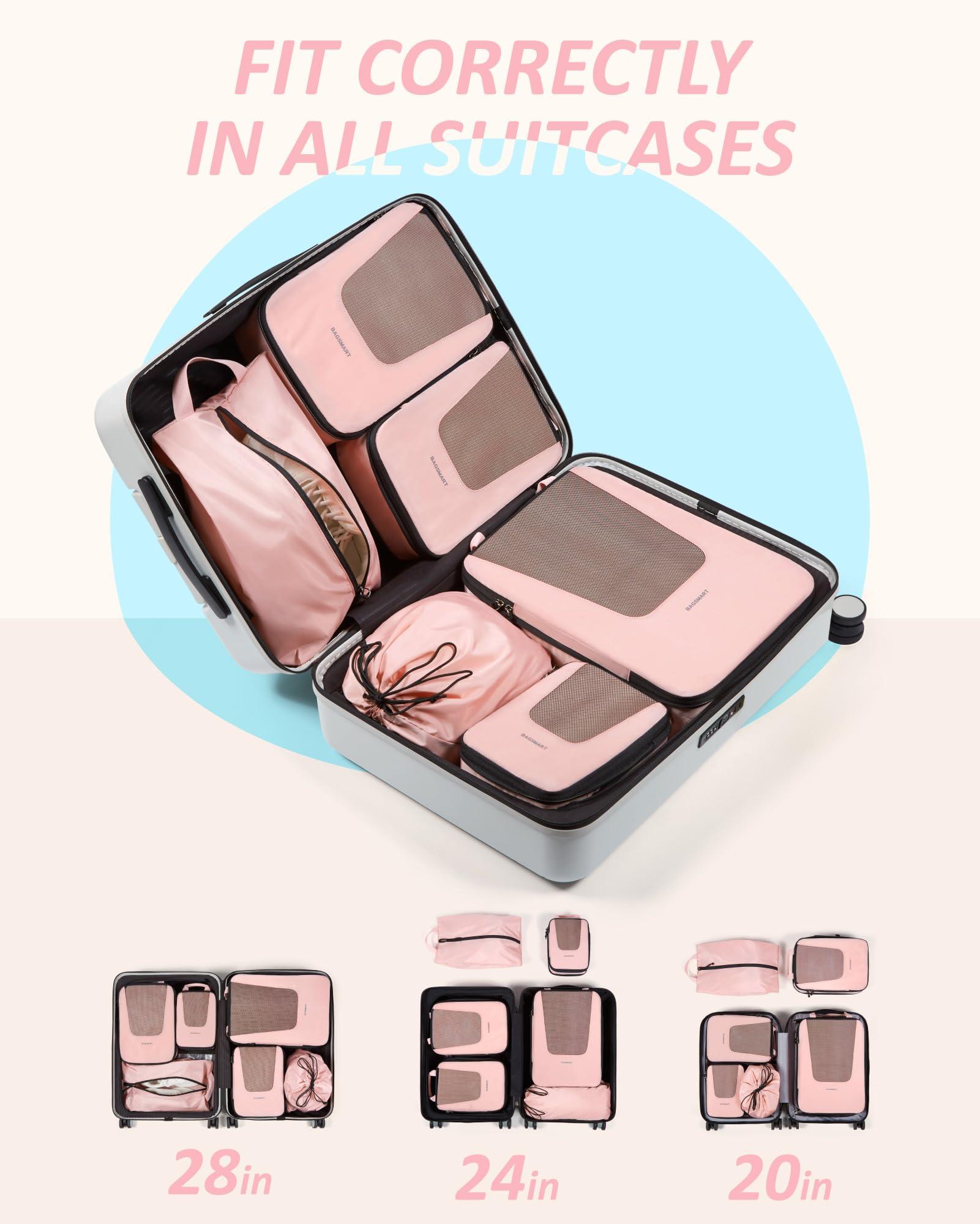 BAGSMART Compression Packing Cubes for Travel, 6 Set/4 Set Packing Cubes for Suitcases, Compression Suitcase Organizer Bags Set for Travel Essentials, Lightweight Packing Organizers - Image 3