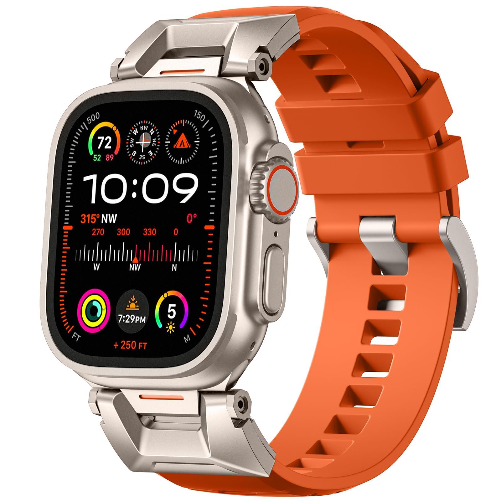 Bandletic R-Steel FKM Band + Sport Rugged Band Compatible with Apple Watch Ultra 2/Ultra Band 49mm - Waterproof Strap for for iWatch Series SE2/SE/10/9/8/7/6/5 46mm 45mm 44mm 42mm (Series 3/2/1) - Image 2