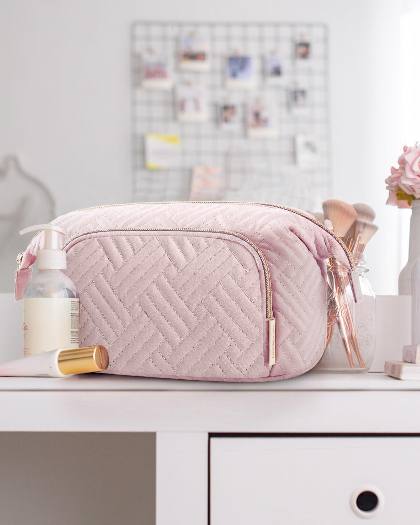 BAGSMART Travel Makeup Bag, Cosmetic Bag Make Up Organizer Case,Large Wide-open Pouch for Women Purse for Toiletries Accessories Brushes - Image 7