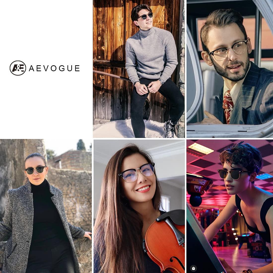 AEVOGUE Polarized Sunglasses For Women And Men Semi Rimless Frame Retro Sun Glasses AE0369 - Image 2