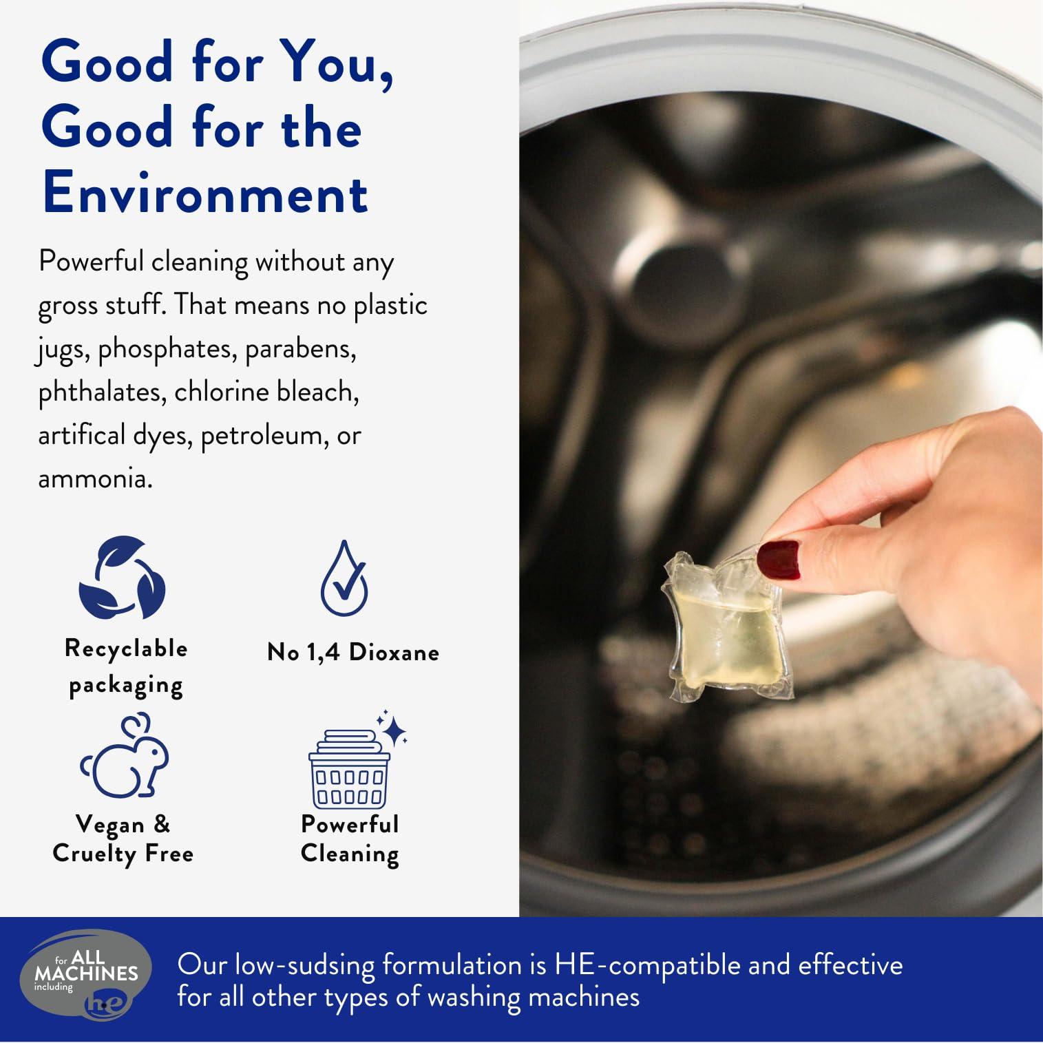 The Clean People Laundry Detergent Pods - Hypoallergenic Laundry Pods - Ultra Concentrated, Recyclable Packaging, Stain Fighting - Fresh Scent, 192 Pack - Image 2