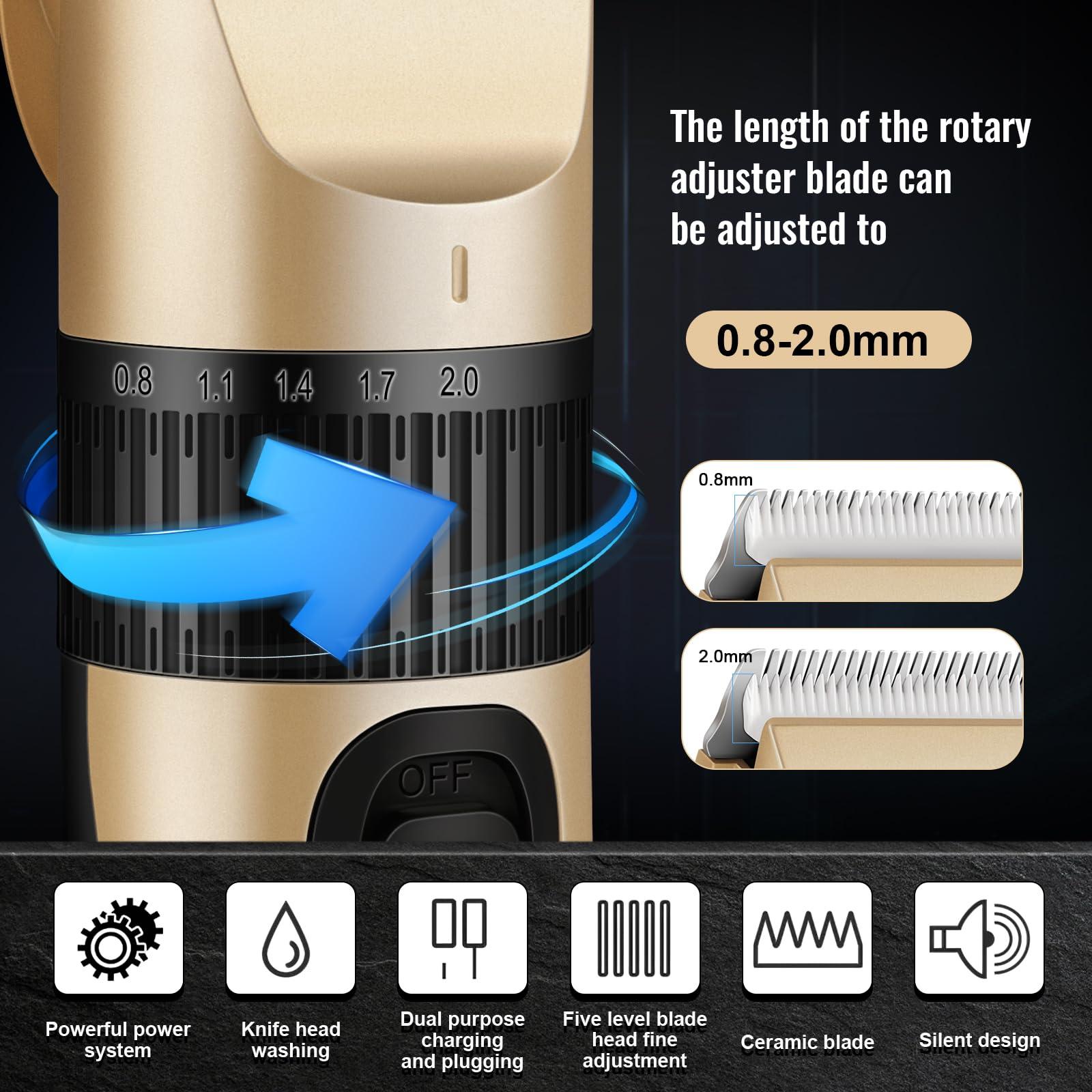 Hair Clipper Trimmer Set JVXYUIEH Beard Trimmer Men's Cordless Hair Clippers Suitable for Men, Women, and Children - Image 2