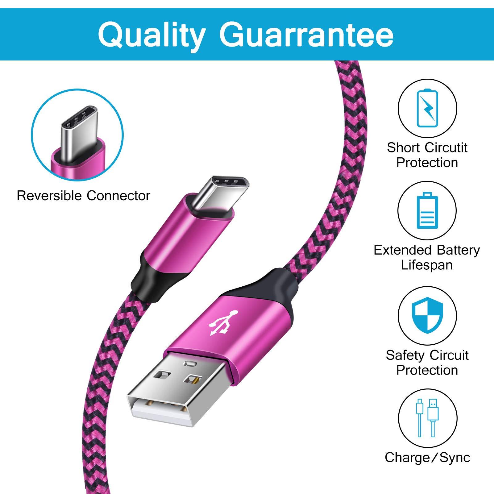 USB Type C Cable Fast Charging C Charger Cord 3 Pack Android Phone Wire for Moto G Stylus/Play/Power 2025 2024,Razr,Samsung Galaxy S24/S23/S25/S25 Plus/S25 Ultra/S22/S21/S20,Google Pixel 9a/8a/8/7/6 - Image 4