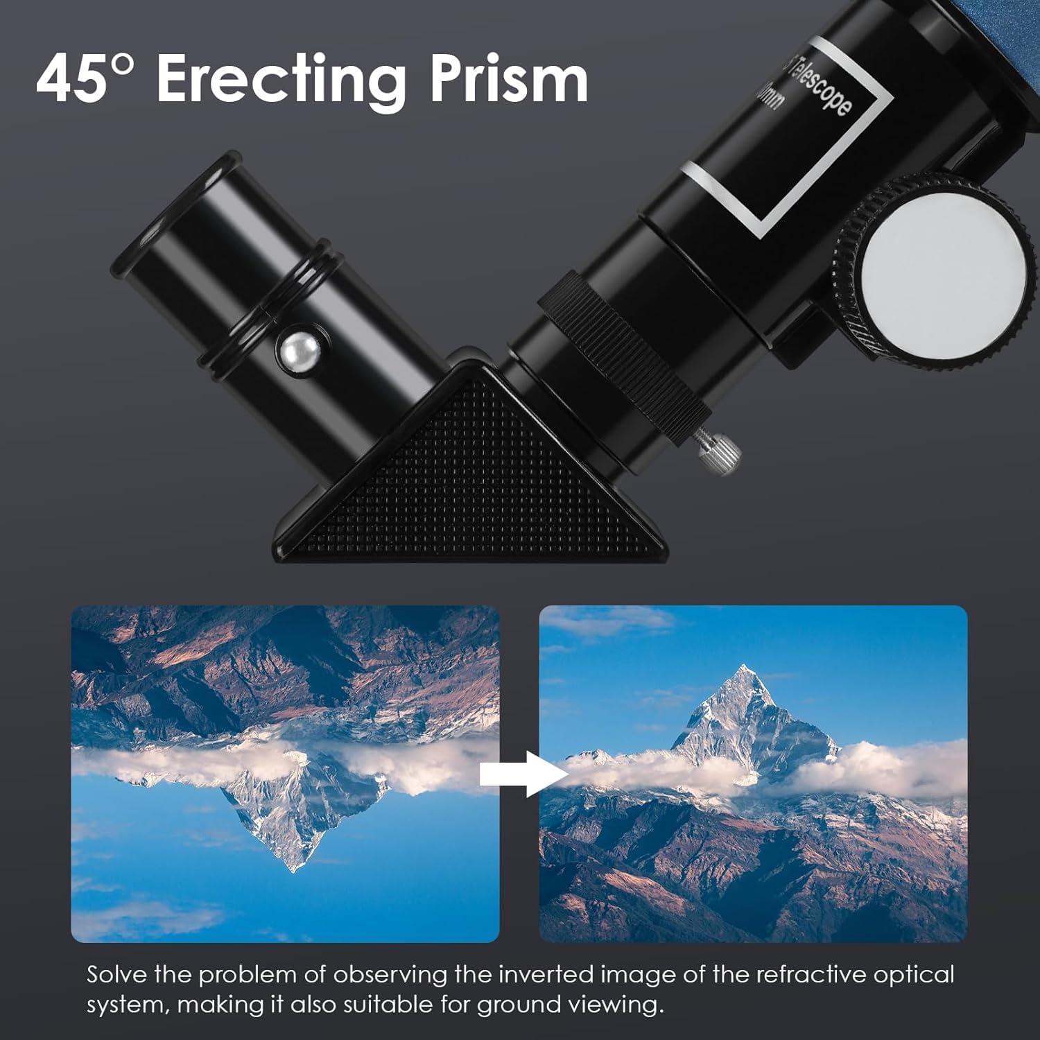 Telescope with Red Dot Finder, 50/600MM Astronomical Refracting Telescope with Retractable Tripod, Multi-Coated High Transmission Telescope for Beginners with Phone Adapter - Image 5
