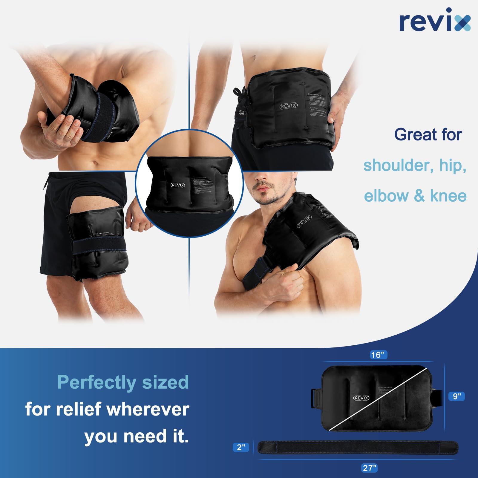 REVIX Large Ice Packs Wrap for Hip, Knee, Leg, Shoulder, Back, Reusable Gel Cold Pack for Injuries, Joint and Muscle Discomfort Relief, Black - Image 6
