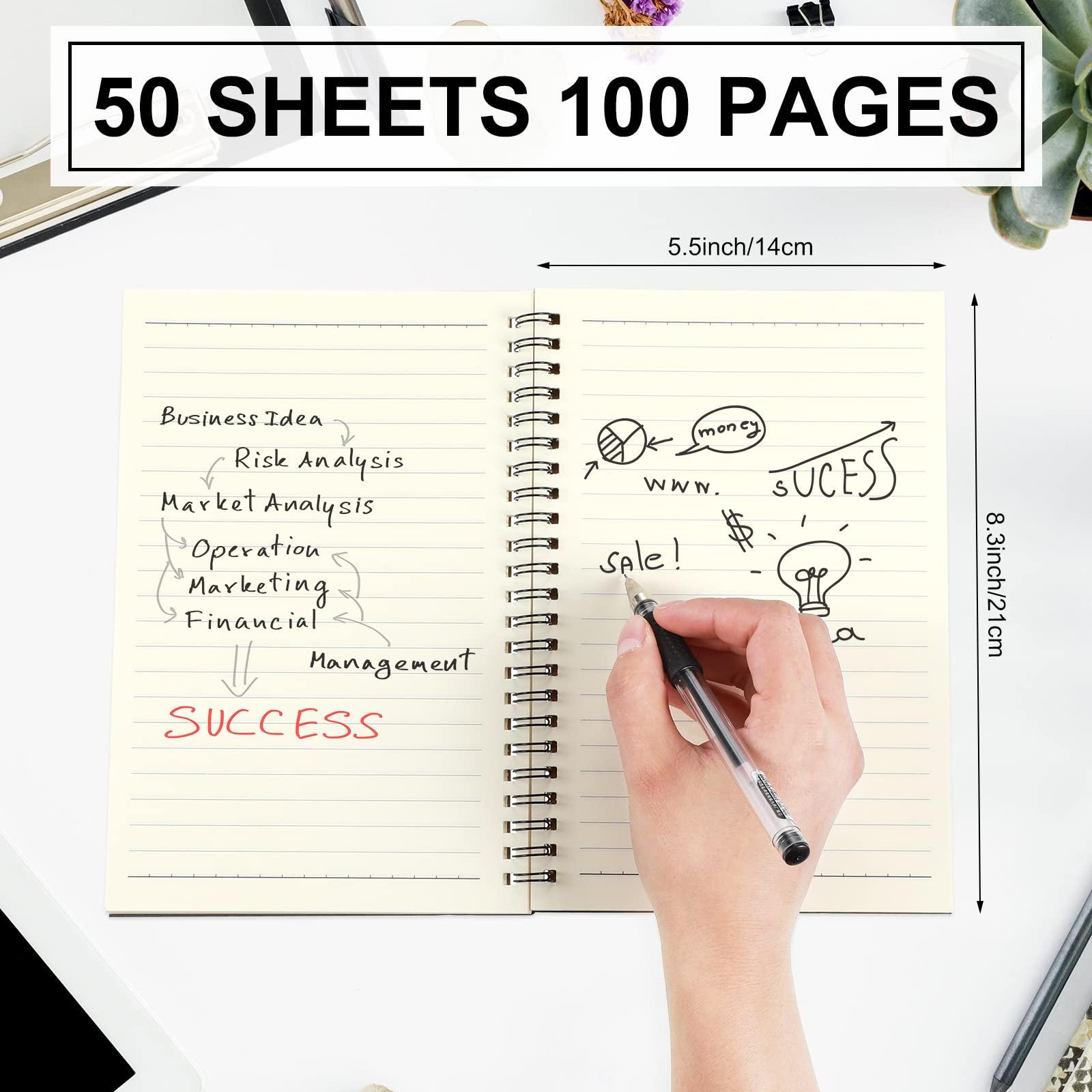 Yahenda Spiral Notebook Bulk A5 Journal Lined 8. 3'' x 5. 5'' Writing Composition Paper Small Notepad for Office Business School Classroom Supplies End of Year Gift(Black,200 Pcs) - Image 3