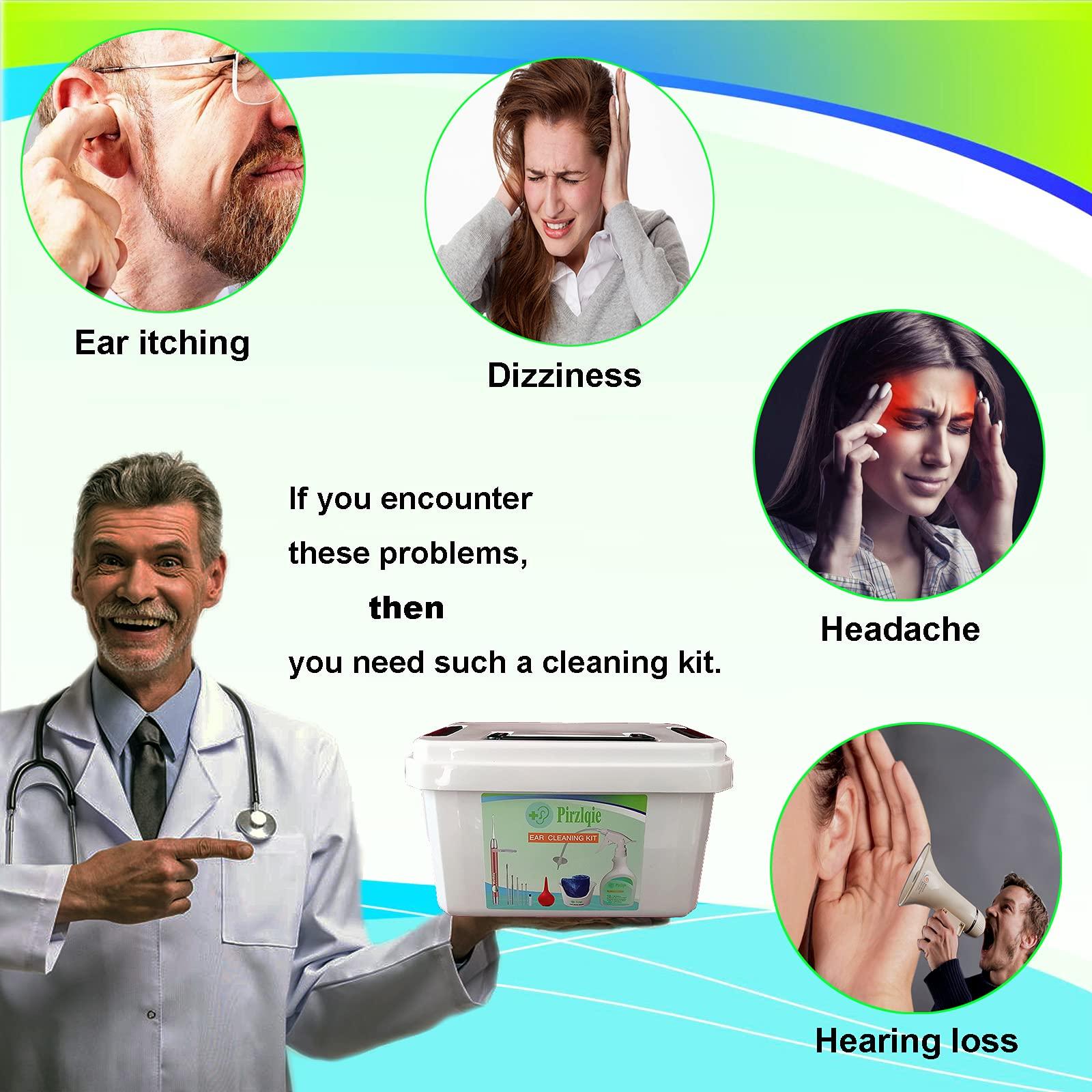 Ear Wax Removal Tool, Ear Cleaning Kits Safe Ear Irrigation Kit Ear Flush Kit for Adults Kids, Ear Wax Washer Device with LED Earwax Spoon, Basin, Bulb, Curette Kit, Towel, Tips, Storage Box White - Image 2