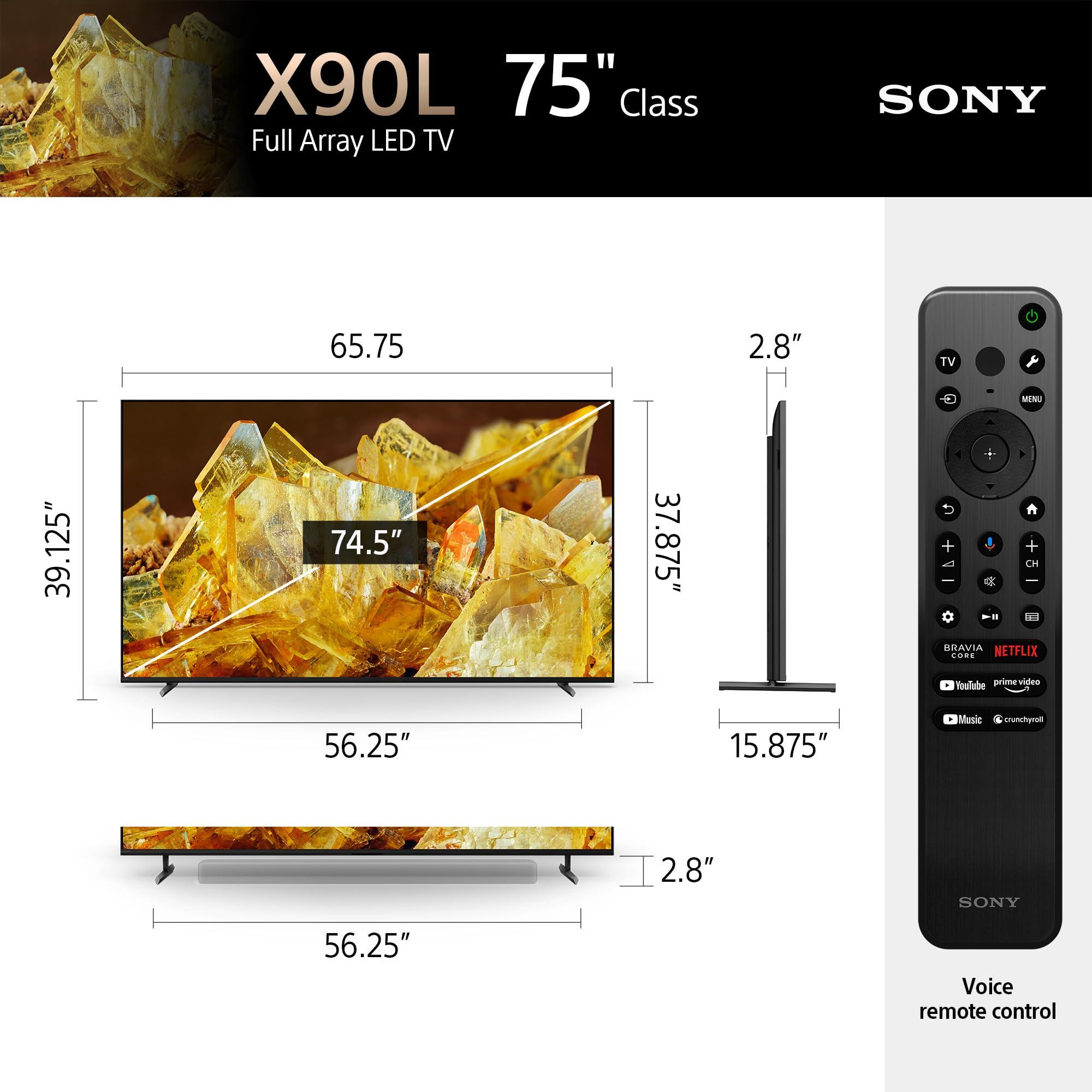 Sony BRAVIA XR X90L Series 75 Inch 4K Ultra HD TV Full Array LED XR75X90L, Smart, Google TV, Exclusive Features for The PlayStation® 5, Latest Model, Dolby Vision HDR, Black - Image 5
