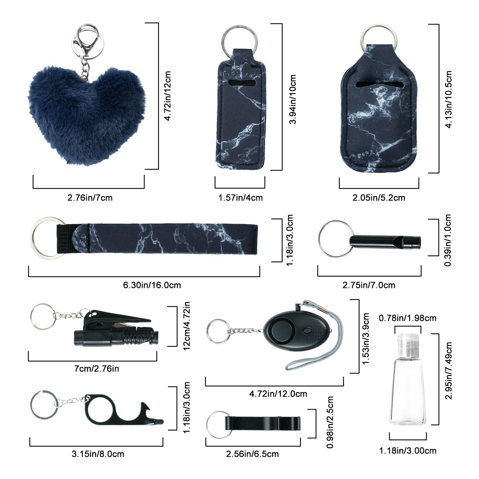 Zesirmay 10PCS Accessories Keychain Set for Women with Safety Alarm Key Chain,Whistle and Wristlet KeyChain Set - Image 3