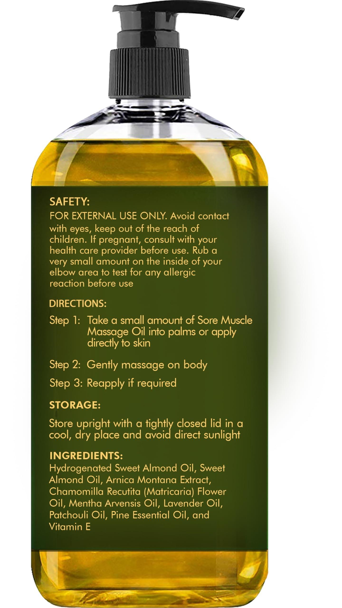 Majestic Pure Arnica Sore Muscle Massage for Massage Therapy - Natural Oil with Lavender and Chamomile Essential Oils - Multipurpose Instant Absorption Full Body Massage Oil - 8 Fl Oz (Pack of 1) - Image 7