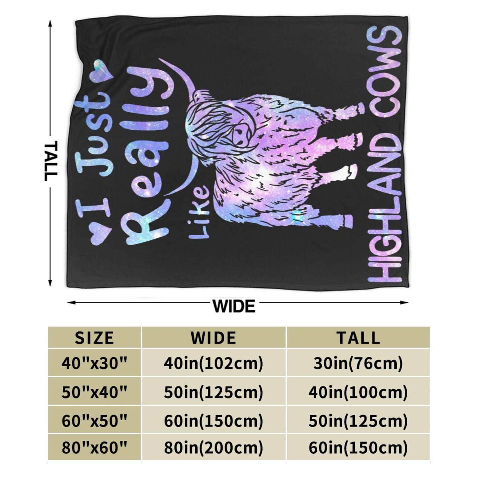 Cute Highland Cow Blanket Funny Cattle Fleece Throw Blanket Fuzzy Plush Super Soft Cozy Warm Highland Cow Decor Bedding Stuffed Animal Blanket Gifts for Boys Girls Kids Adult Men Women 40"X50" - Image 2