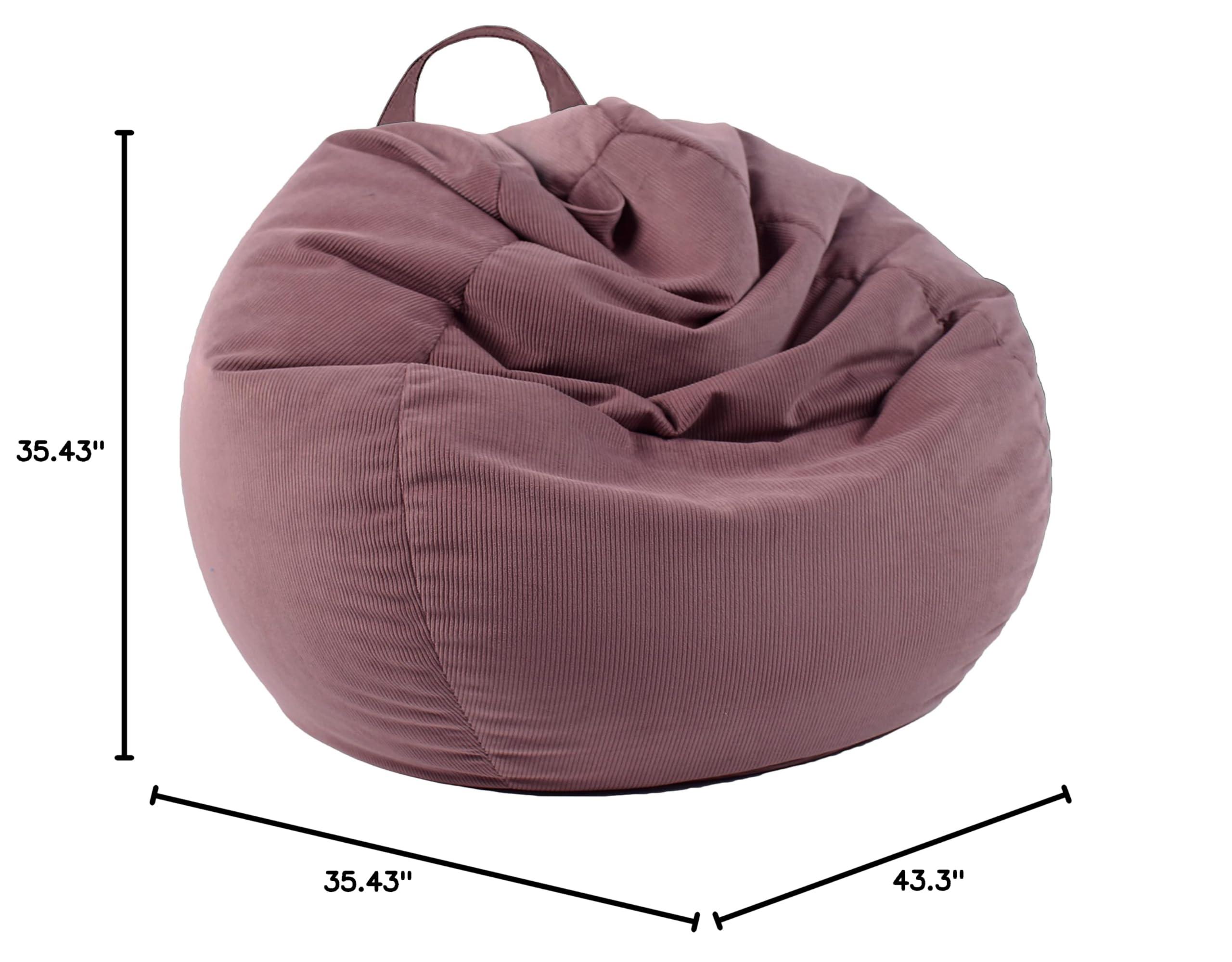 LPMOERA Stuffed Animal Storage Bean Bag Chair Cover (No Filler) For Kids and Adults.Pets Dogs/Cats Lazy Beds.Soft Premium Corduroy Stuffable Bean Bag For Organizing Children Plush Toys or Memory Foam - Image 3