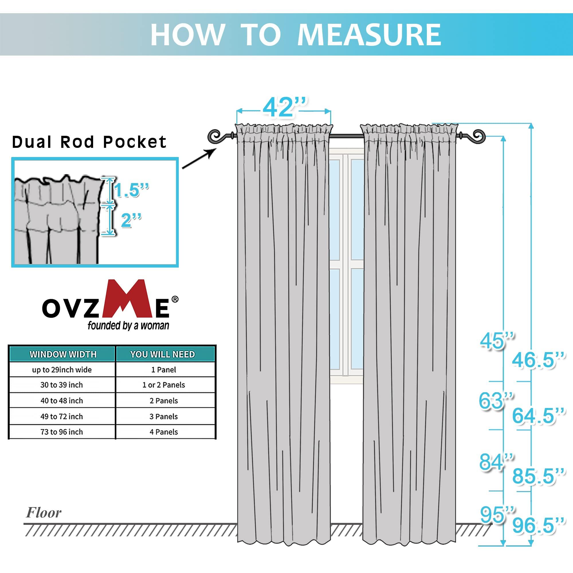 OVZME Bedroom Curtains 2 Panel Sets 84" Inch Length - Transparent Light Weight Soft Window Treatment Panels for Study Room/Living Room/Guest Room, Sage Green, Per Panel W42 X L84 inches - Image 9