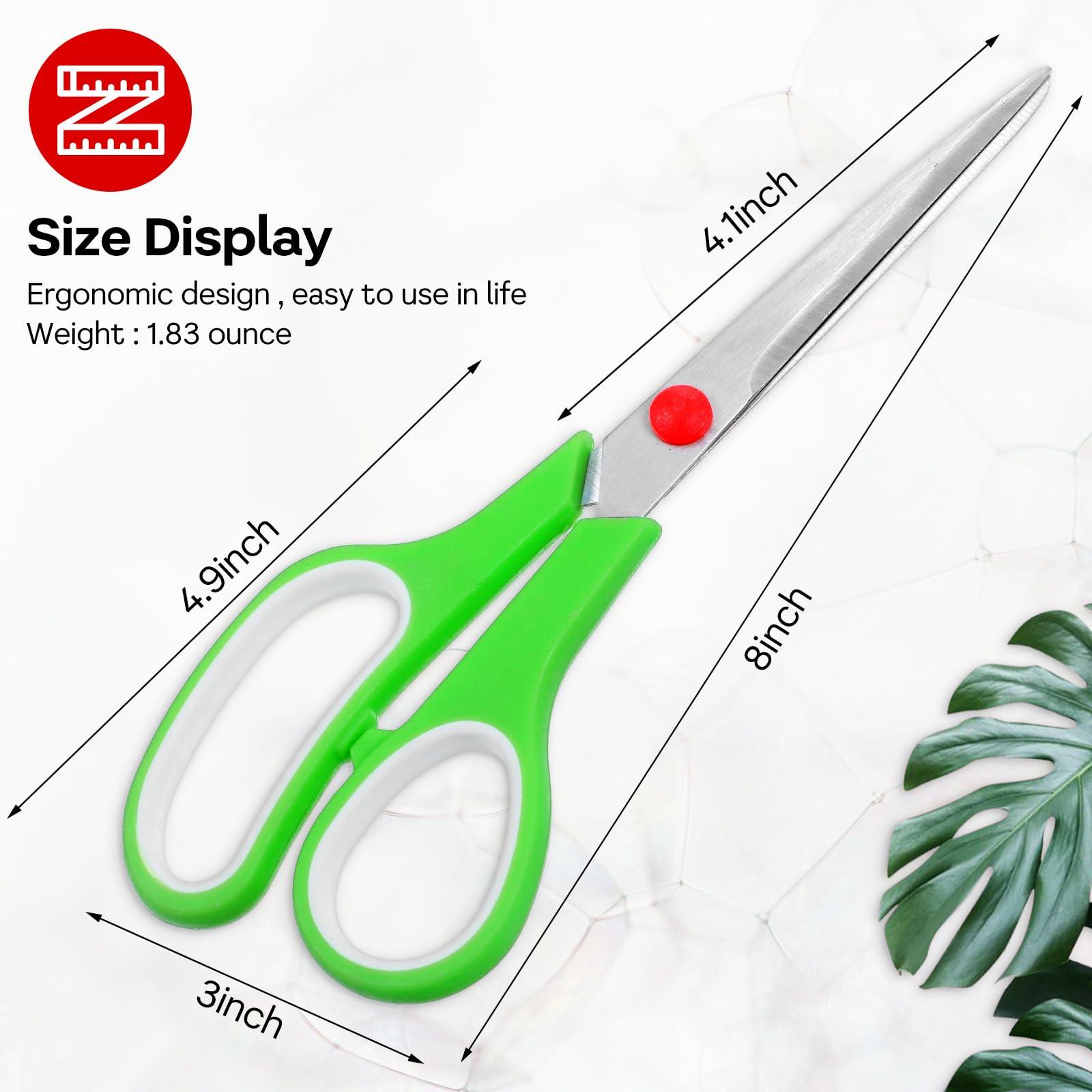 Scissors Bulk 24-Pack, 8" Multipurpose Scissors, Soft Comfort-Grip Handles Stainless Steel Sharp Shears for School Office Home, High/Middle School Classroom Scissors, Sewing DIY Craft Supplies - Image 3