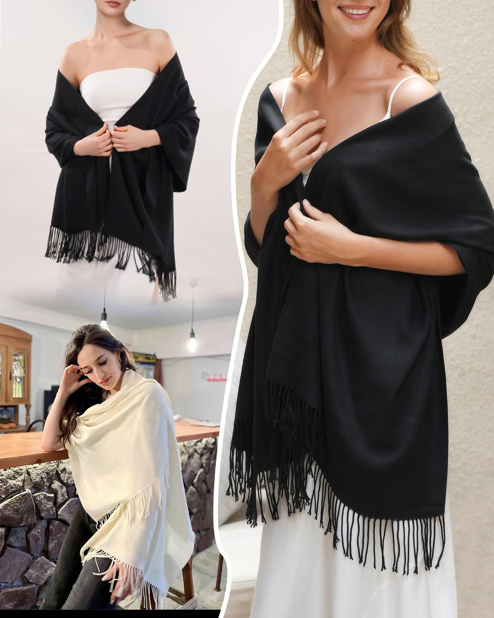 FURTALK Pashmina Shawls and Wraps for Evening Dress Women's Scarf Wedding Bride Bridesmaid Gifts Winter Scarves - Image 3