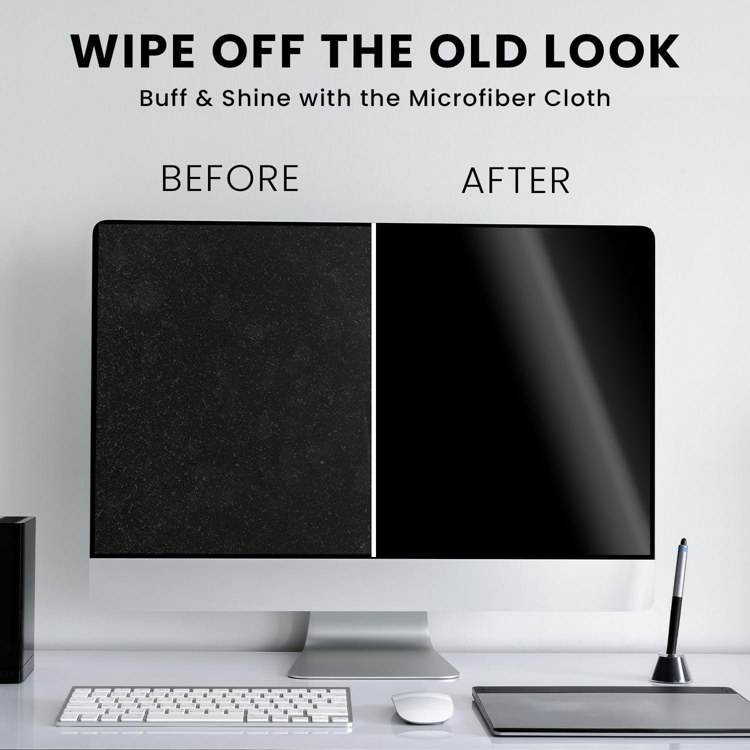 EVEO Electronic Wipes Screen Cleaner-TV Screen Cleaner Wipes, Computer Screen Cleaner, Laptop Screen Cleaner, ipad & Monitor Cleaner, TV Cleaner Screen Cleaning Wipes - [90 Wipes + Microfiber Cloth ] - Image 2