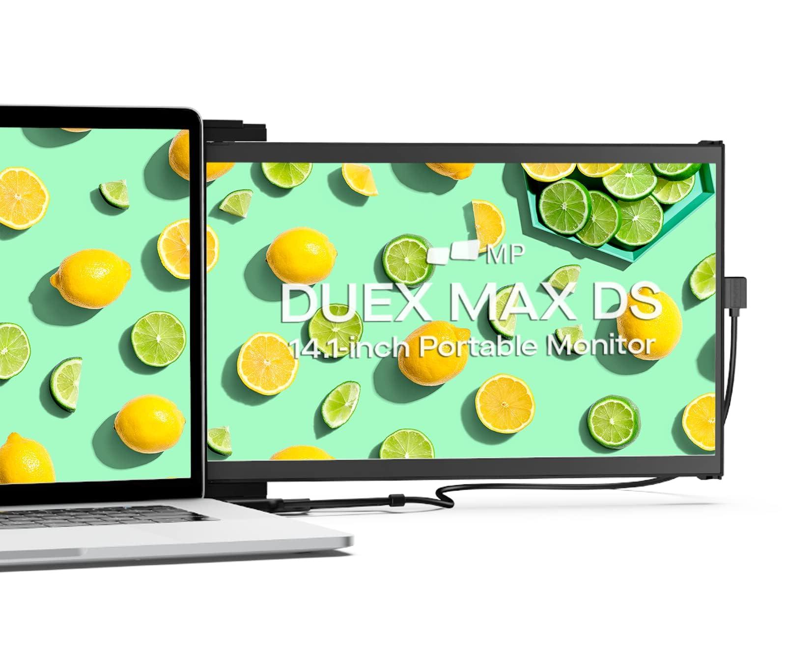 Mobile Pixels 2025 Duex Max DS 14.1'' FHD 1080p Laptop Screen Extender, USB Type-C/HDMI Ports, Portable Monitor for 14'' to 17 Inch Laptops, Compatible with macOS/Windows/Apple/Android/Switch(Black)