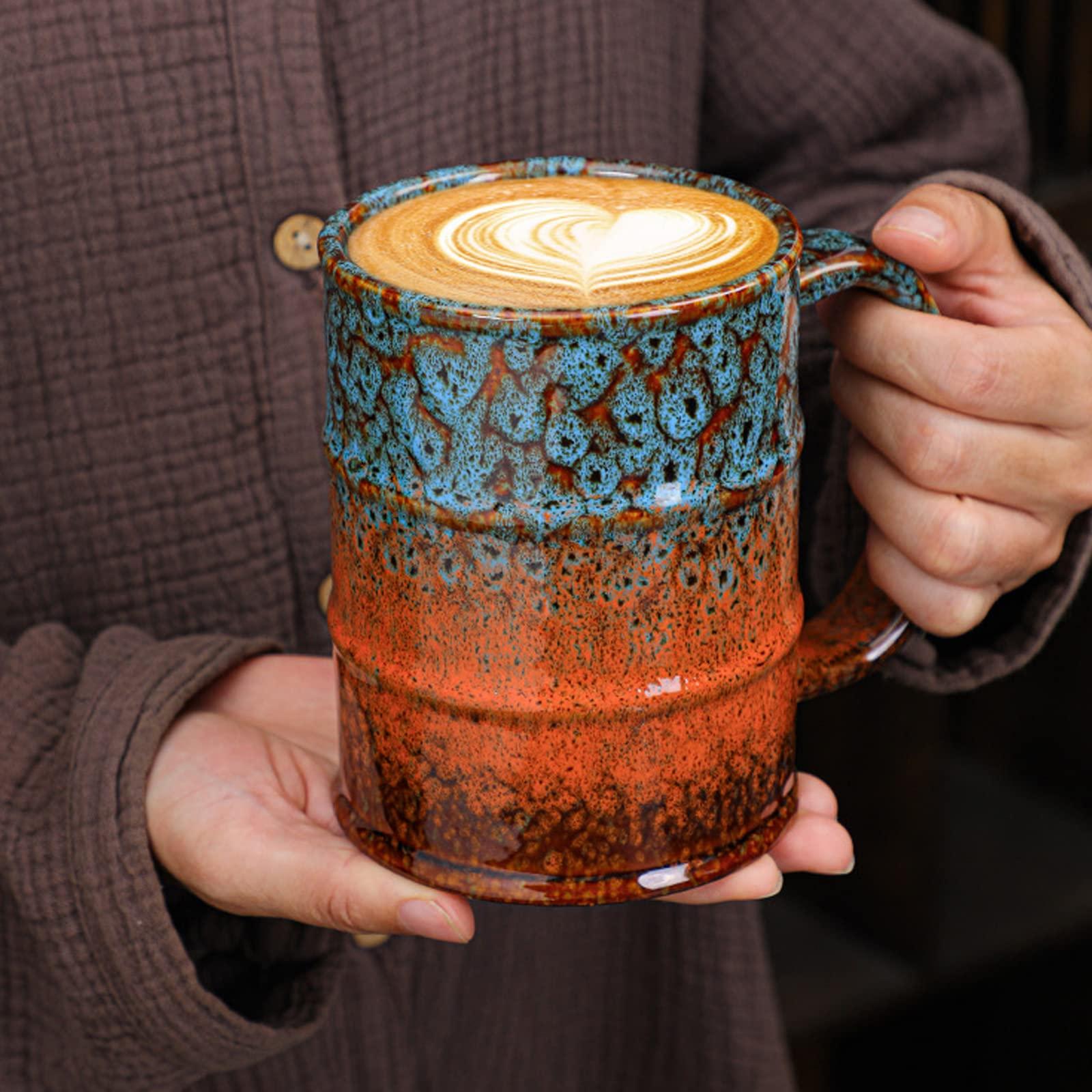 Ceramic 20 oz Coffee Mugs - Large Tea Cup for Office and Home - Dishwasher and Microwave Safe (1, Green and Blue) - Image 8