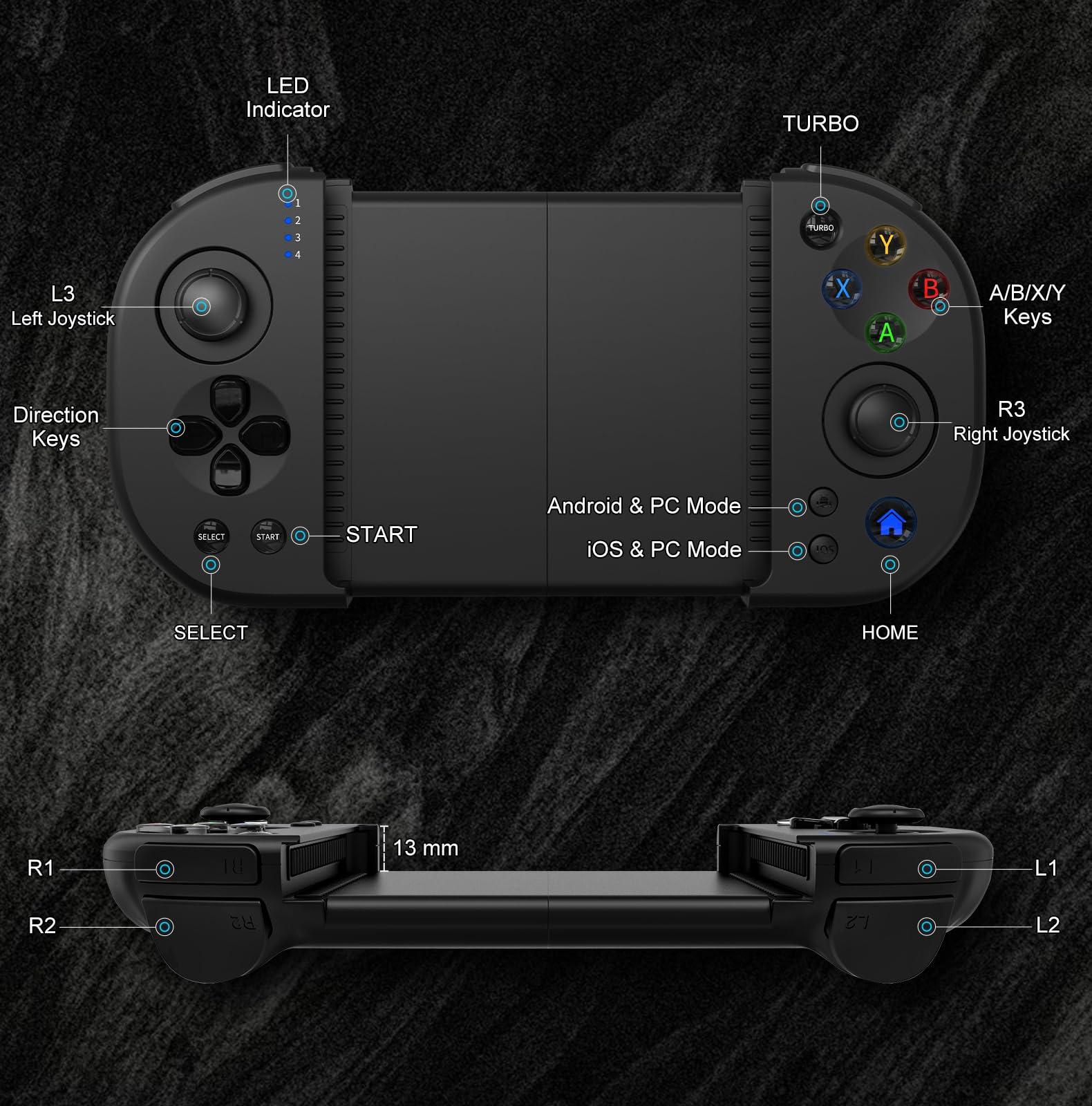 Joso Phone Controller for iPhone, Android, wireless Game Joystick with Hall Effect Joystick/Turbo, Gaming Controller for iPhone 16/15/14/13/12 Series, Galaxy S24/23/S22/S21 Series Play Roblox & More - Image 7