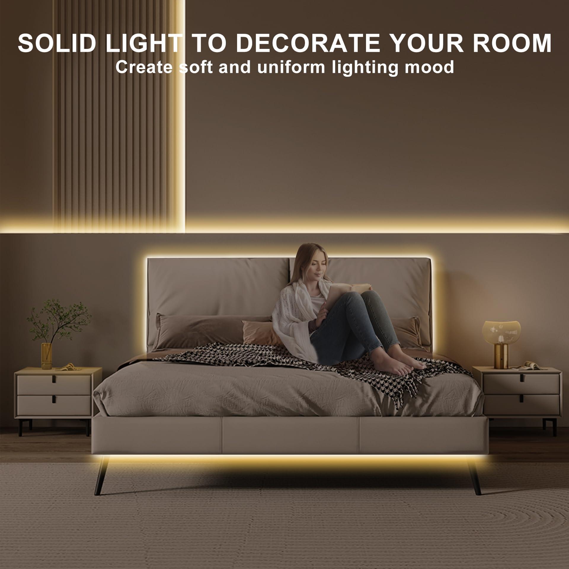 Olaholii 32.8ft COB Led Strip Light with Remote, 2700K Dimmable Bright Warm White Led COB Strip Light, White Led Strip Light for Mirror, Stair, Cabinet, Room - Image 6