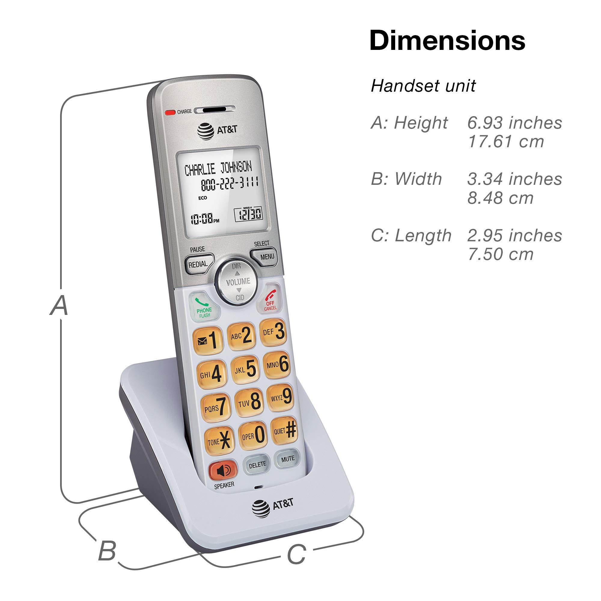 AT&T EL51203 2 Handset DECT 6.0 Cordless Home Phone Full-Duplex Handset Speakerphone, Backlit Display, Lighted Keypad, Caller ID/Call Waiting, Phonebook, Eco Mode, Voicemail Key, Quiet Mode,Intercom - Image 10