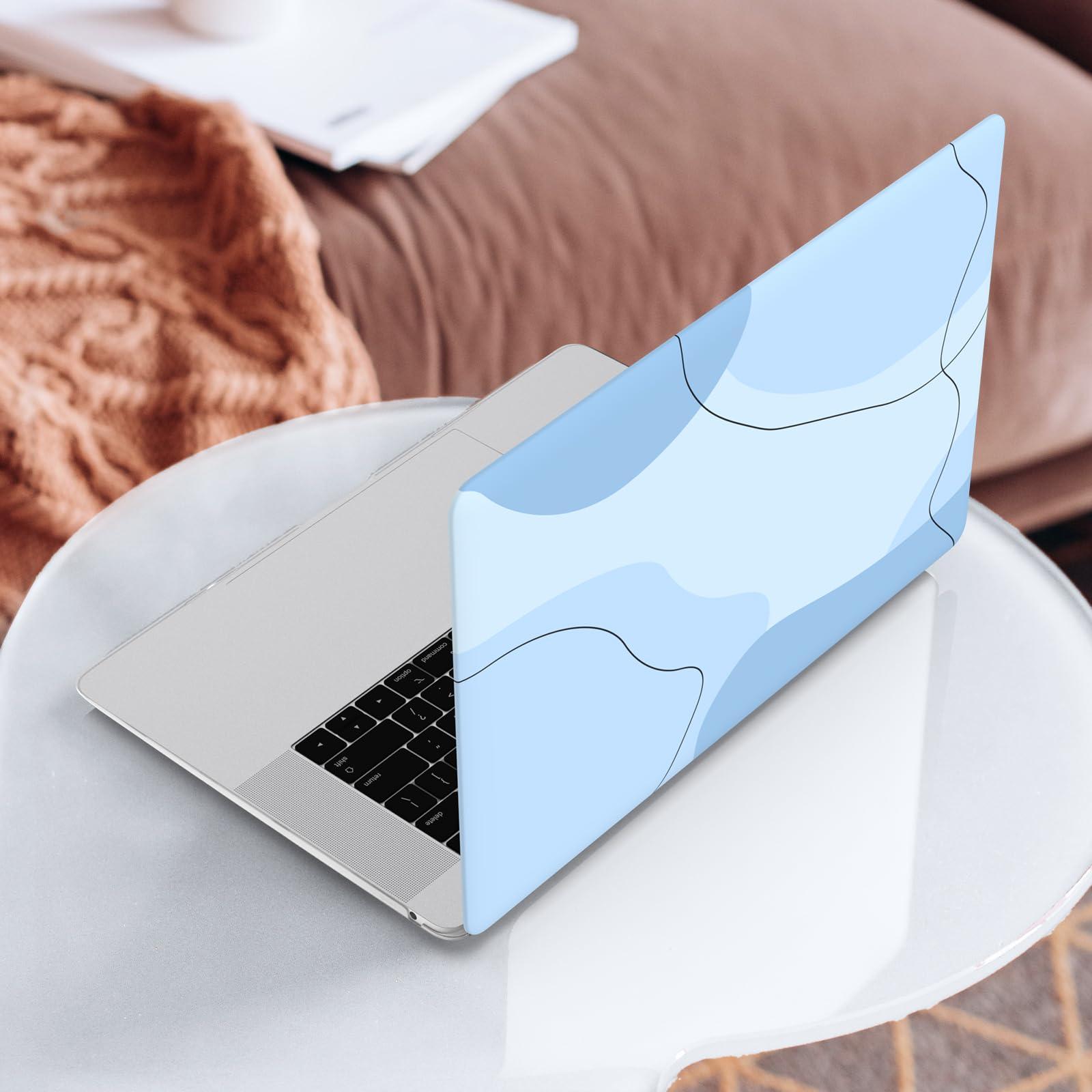 iCasso Compatible with MacBook Air 13 Inch Case 2020 2019 2018 Release A2337 M1/A1932/A2179 with Retina Display Touch ID, Protective Hard Plastic Shell Case and Keyboard Cover (Art Modern-Blue) - Image 8