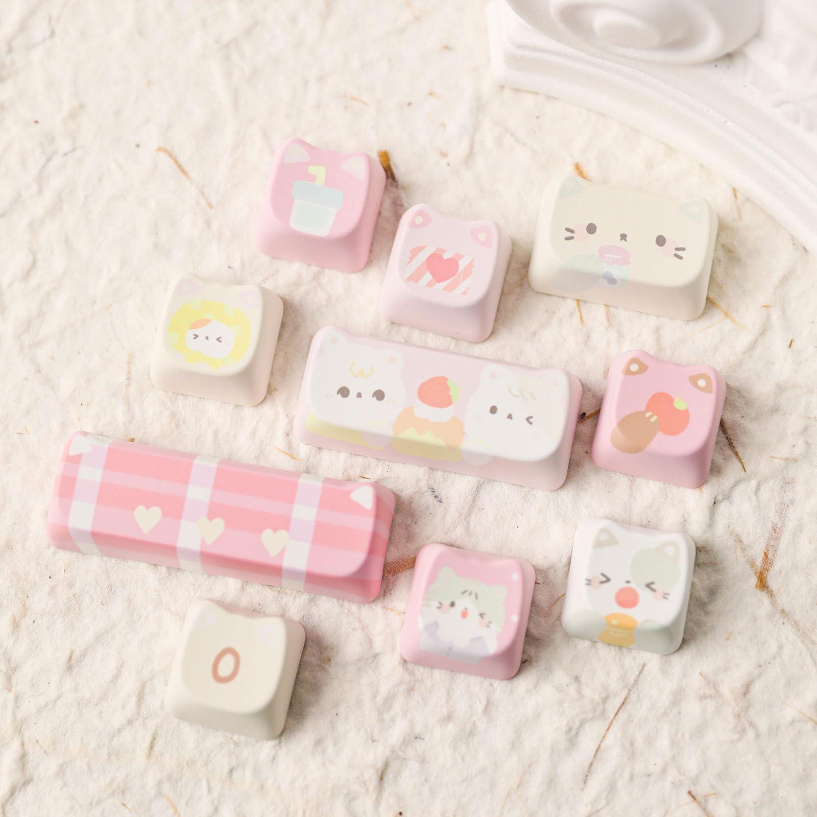 KiiBoom x Maorbeng Meow Meow Squad Keycaps Set, Dye-Sublimation PBT, Mao Profile, 142 Keys Custom Keycaps for ANSI Layout, MX Switches Mechanical Gaming Keyboard - Image 6