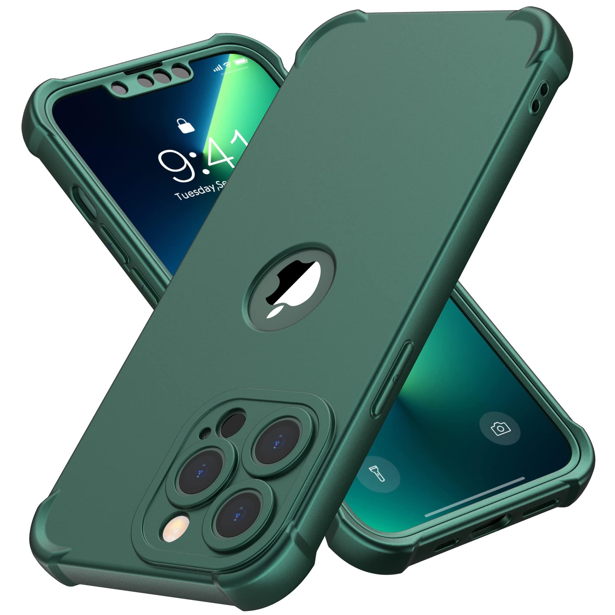 ORETECH for iPhone 13 Pro Max Case, with [2 x Screen Protectors] [15 Ft Military Grade Drop Test] [Camera Protection] 360° Shockproof Slim Thin Phone Case for iPhone 13 Pro Max Cover 6.7" - Green