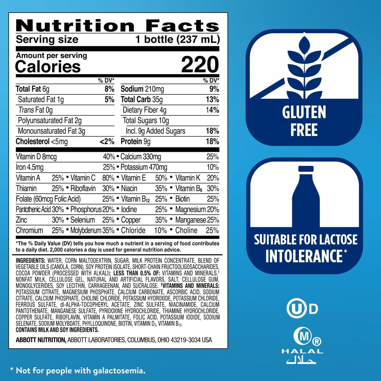 Ensure Original Milk Chocolate Nutrition Shake With Fiber | Small Meal Replacement Shake | Ready to Drink | 9g Protein, 27 Vitamins and Minerals | 8 fl oz - 24 Pack - Image 5
