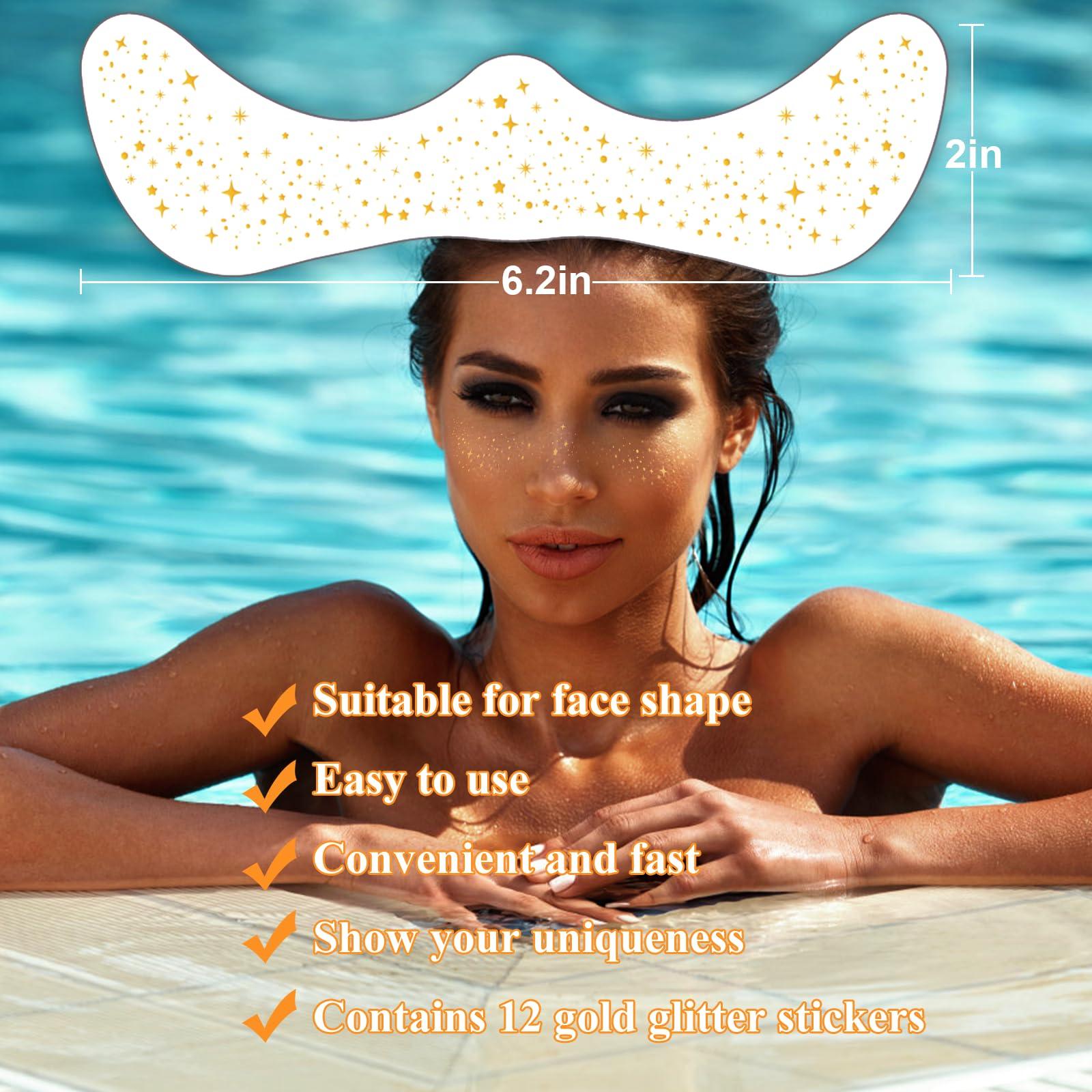 Gold Freckle Patches - 12 Count Cosmetic Speckles - Self-Adhesive Face Decor, Cute Glitter Makeup Accessories for Women, Glam Up Your Look with Makelip Patches - Image 4