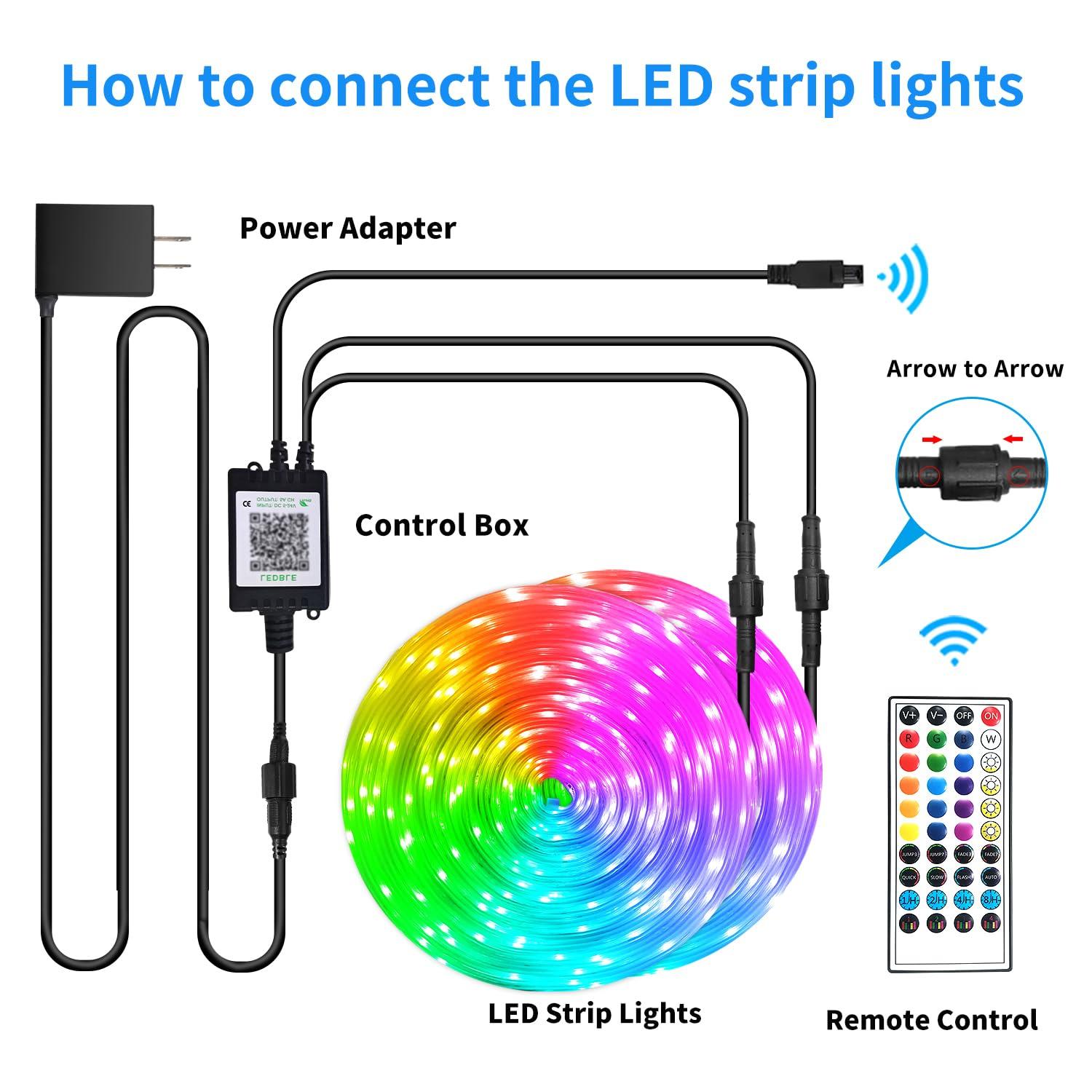 vimeepro 400ft Outdoor Waterproof Led Strip Light,IP68 Waterproof Led RGB Light with IR Remote&App Control,Music Sync and Color Changing LED Rope Light for Bedroom,Roof,Pool,Balcony（2 Rolls of 200ft） - Image 7