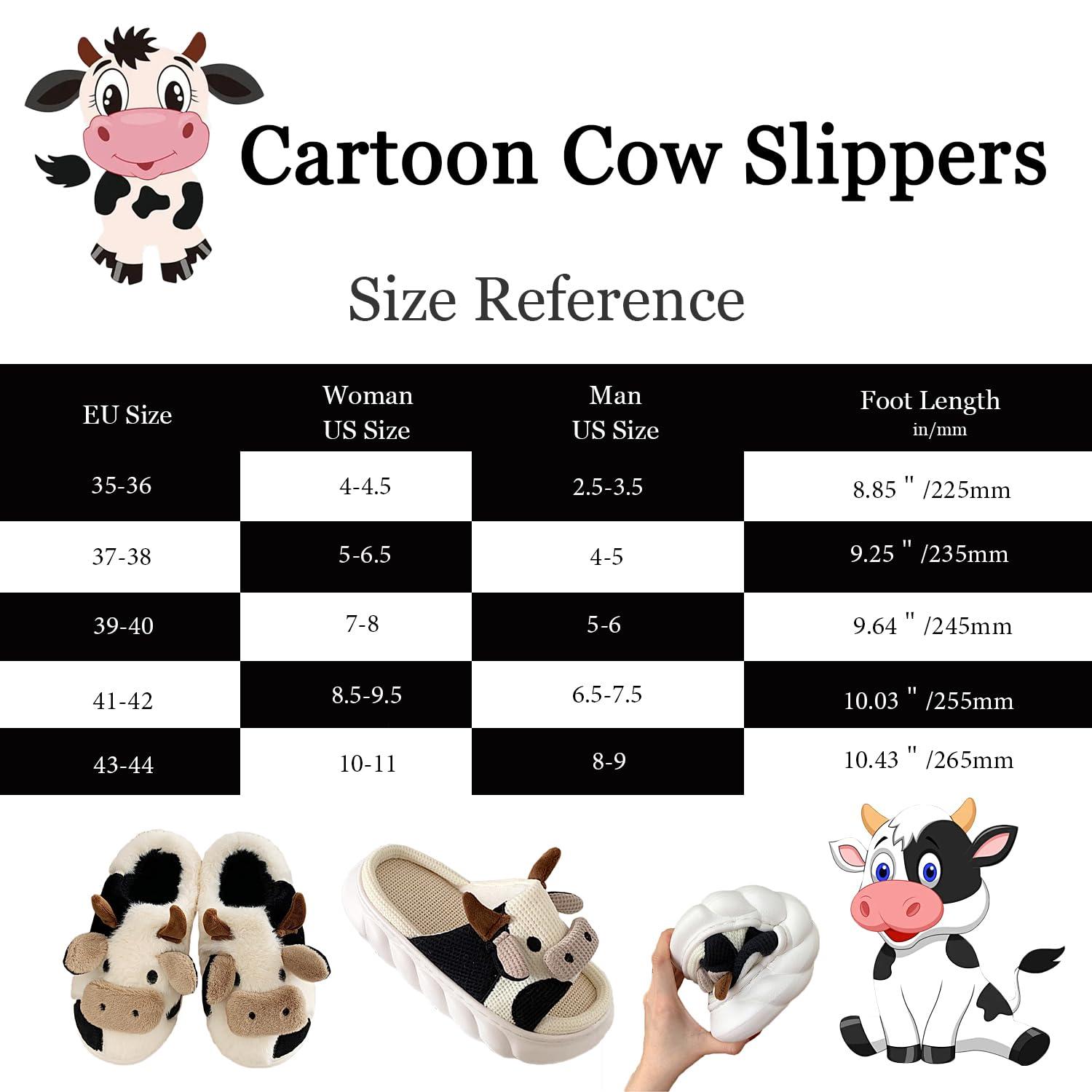 GULAKY Cow Slippers for Women Fuzzy Cute Kawaii Shoes Super Warm Soft Sole Non-slip Lightweight - Image 7