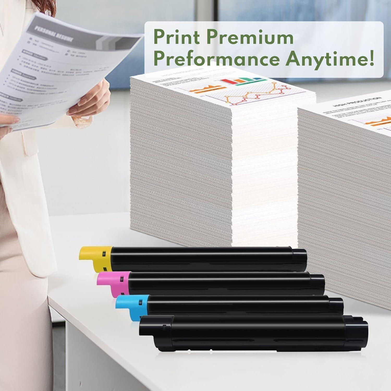 VersaLink C7000 High Capacity Toner Cartridges (4-Pack,Black/Cyan/Magenta/Yellow ) - Compatible 106R03757 106R03764 106R03763 106R03758 Toner Replacement for Xerox Versalink C7000 C7000DN Printer - Image 6