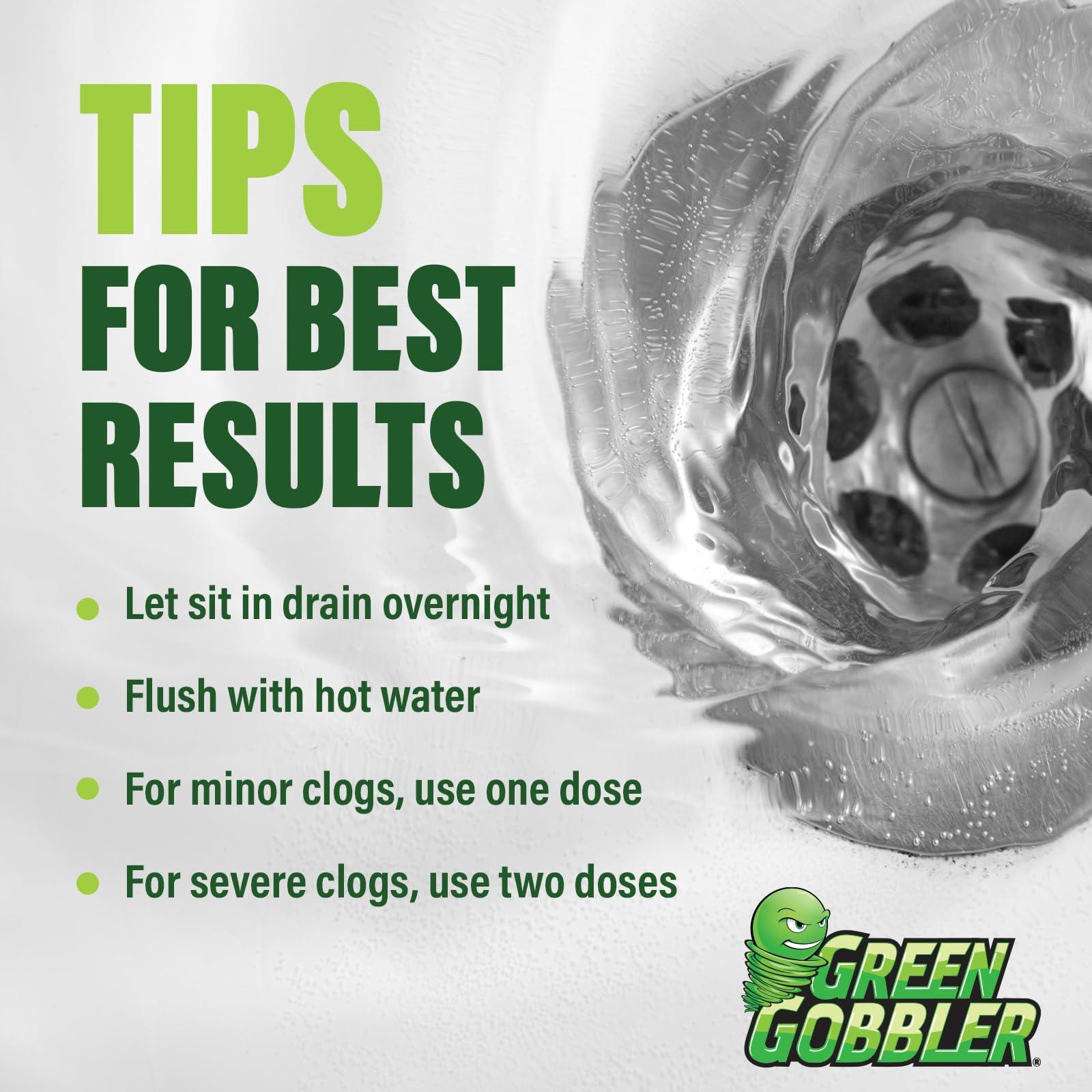 Green Gobbler Liquid Hair Drain Clog Remover & Cleaner, For Toilets, Sinks, Tubs - Septic Safe, 2 Pack - Image 9
