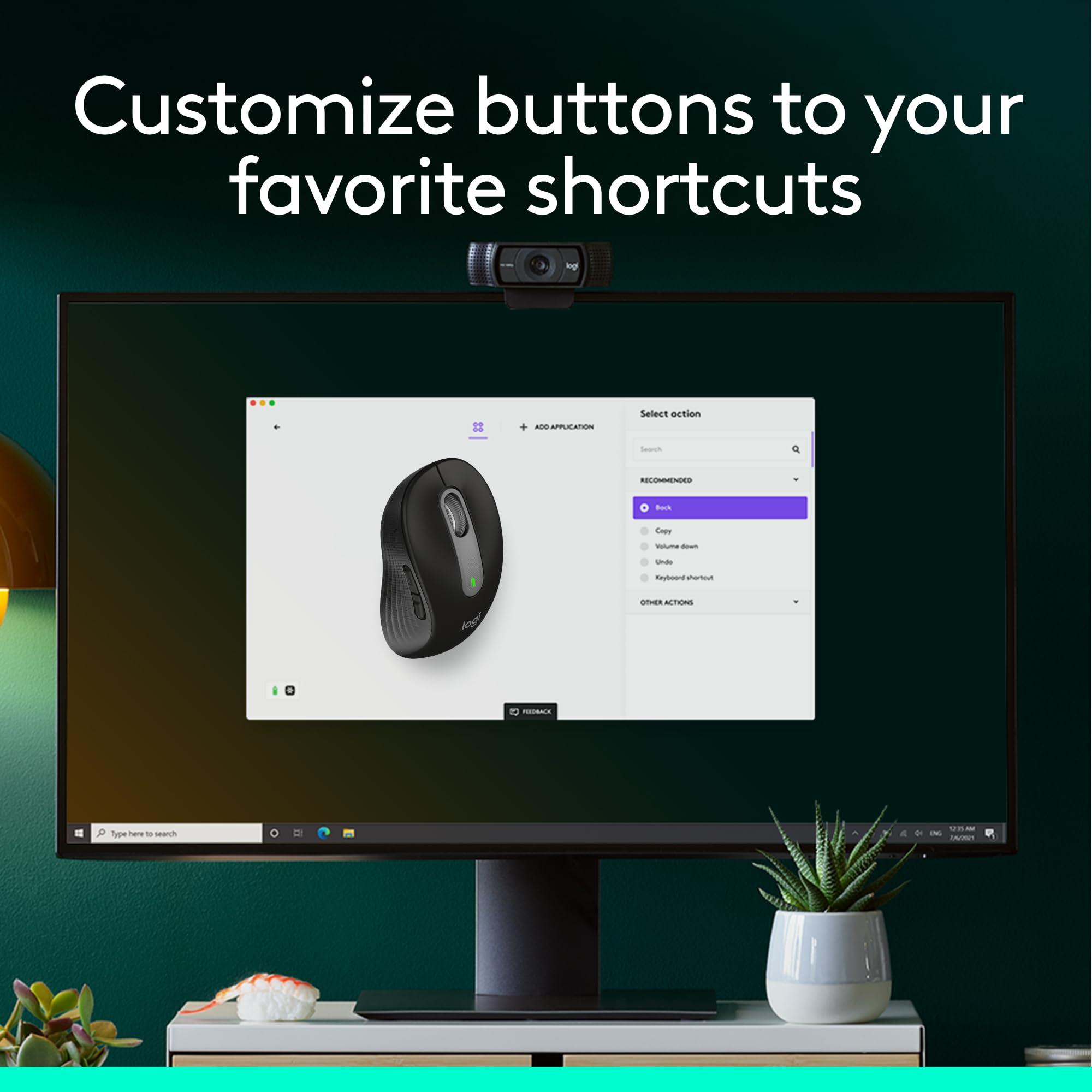 Logitech Wireless Mouse Signature M650 - Small to Medium Sized Hands, Right Handed, 2-Year Battery, Silent Clicks, Customizable Buttons, Bluetooth, PC/Mac?Chromebook - Black - Image 5
