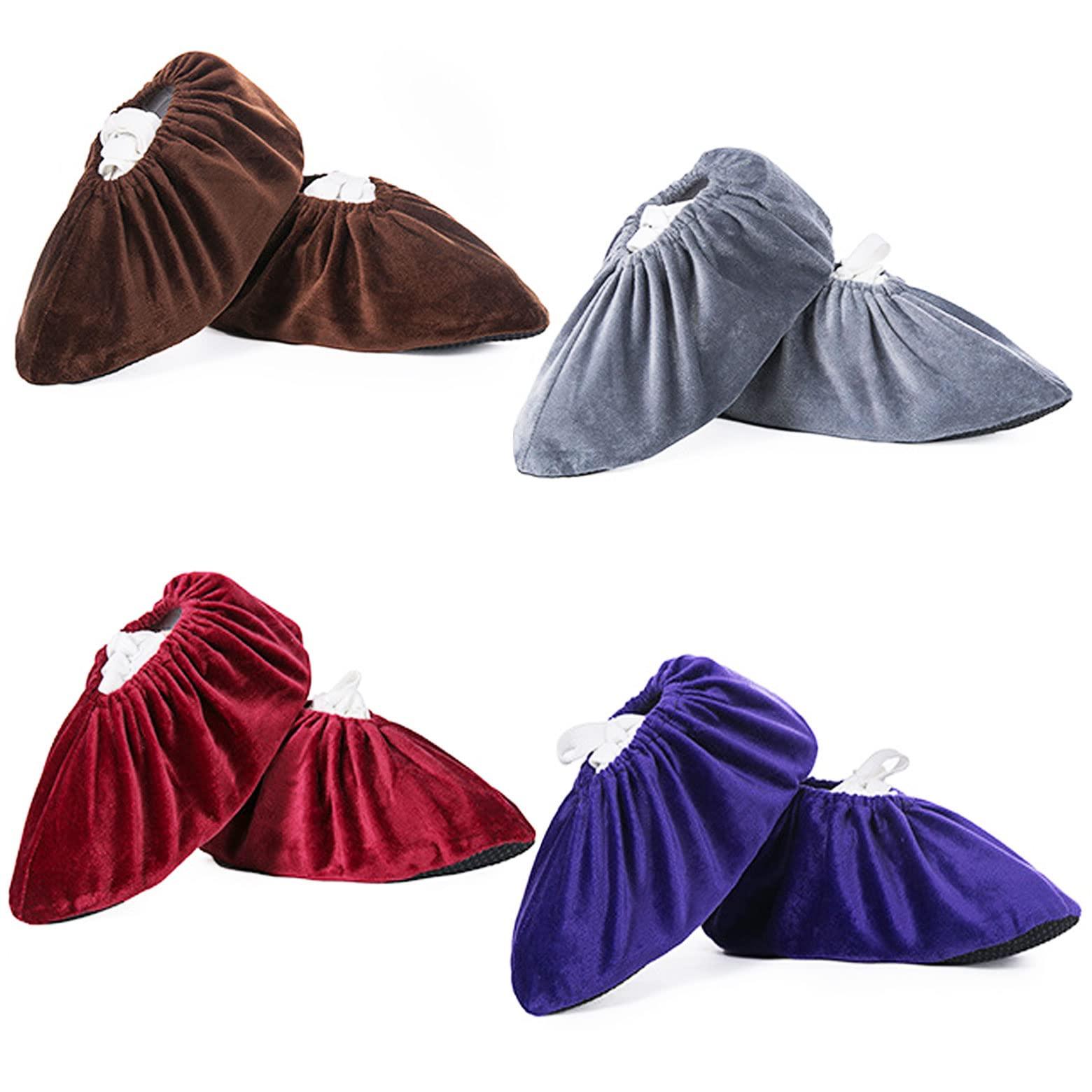 Markeny Reusable Shoe Covers Washable, 4 Pairs Non Skid and Washable for Men Women for Household Thickened Boot Covers