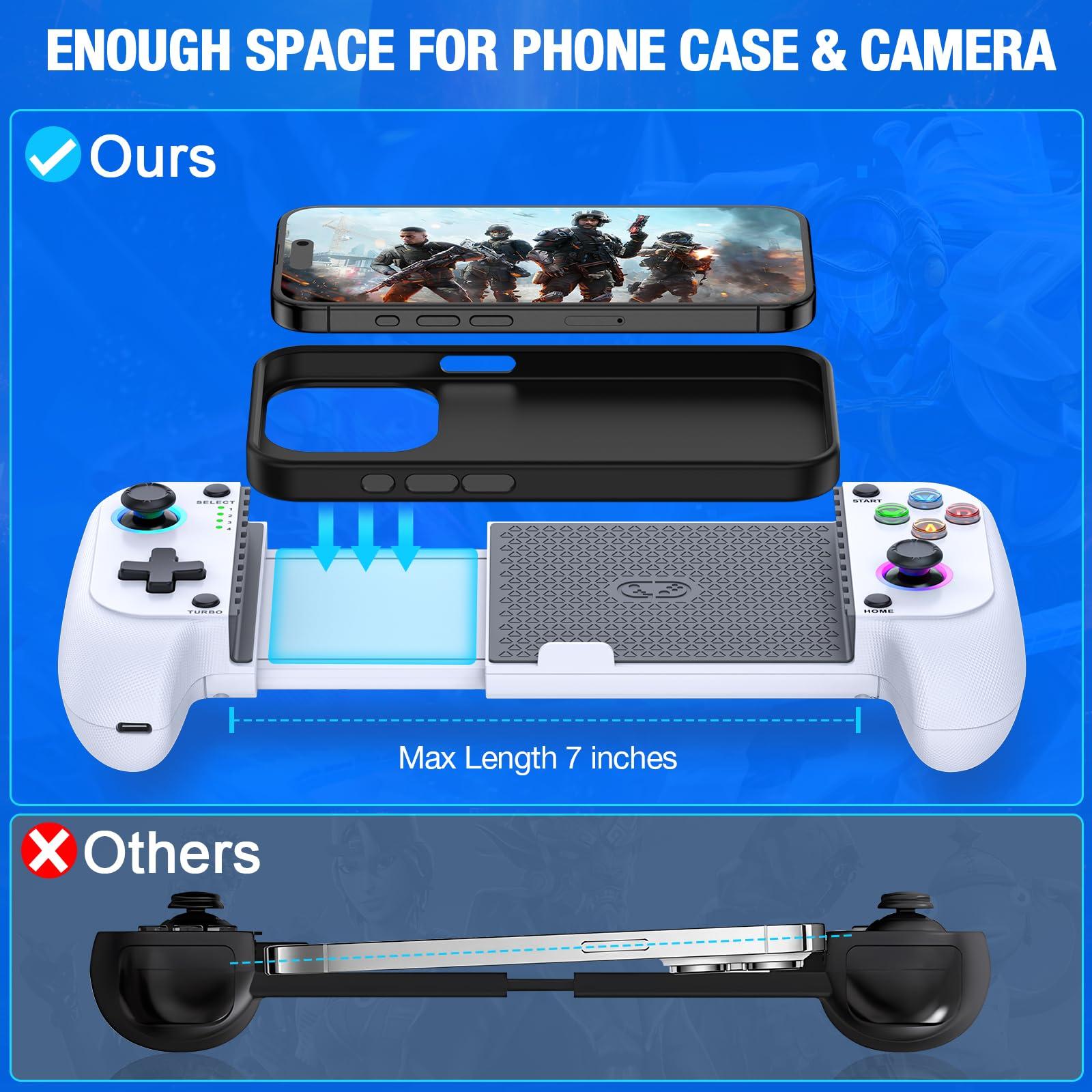 Wireless Mobile Gaming Controller for iPhone/Android, Phone Game Controller Support Phone Case, Colorful Light Hall Joystick, Turbo, Mobile Gaming Gamepad - Image 3