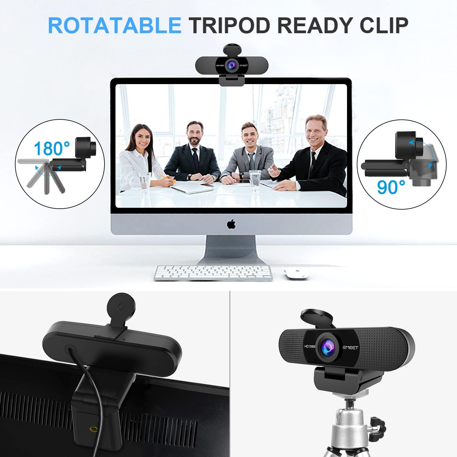 EMEET 1080P Webcam with Microphone, C960 Web Camera, 2 Mics Streaming Webcam, 90°FOV Computer Camera, Plug and Play USB Web Cam for Online Calling/Conferencing, Zoom/Teams/Facetime/YouTube, Laptop/PC - Image 8