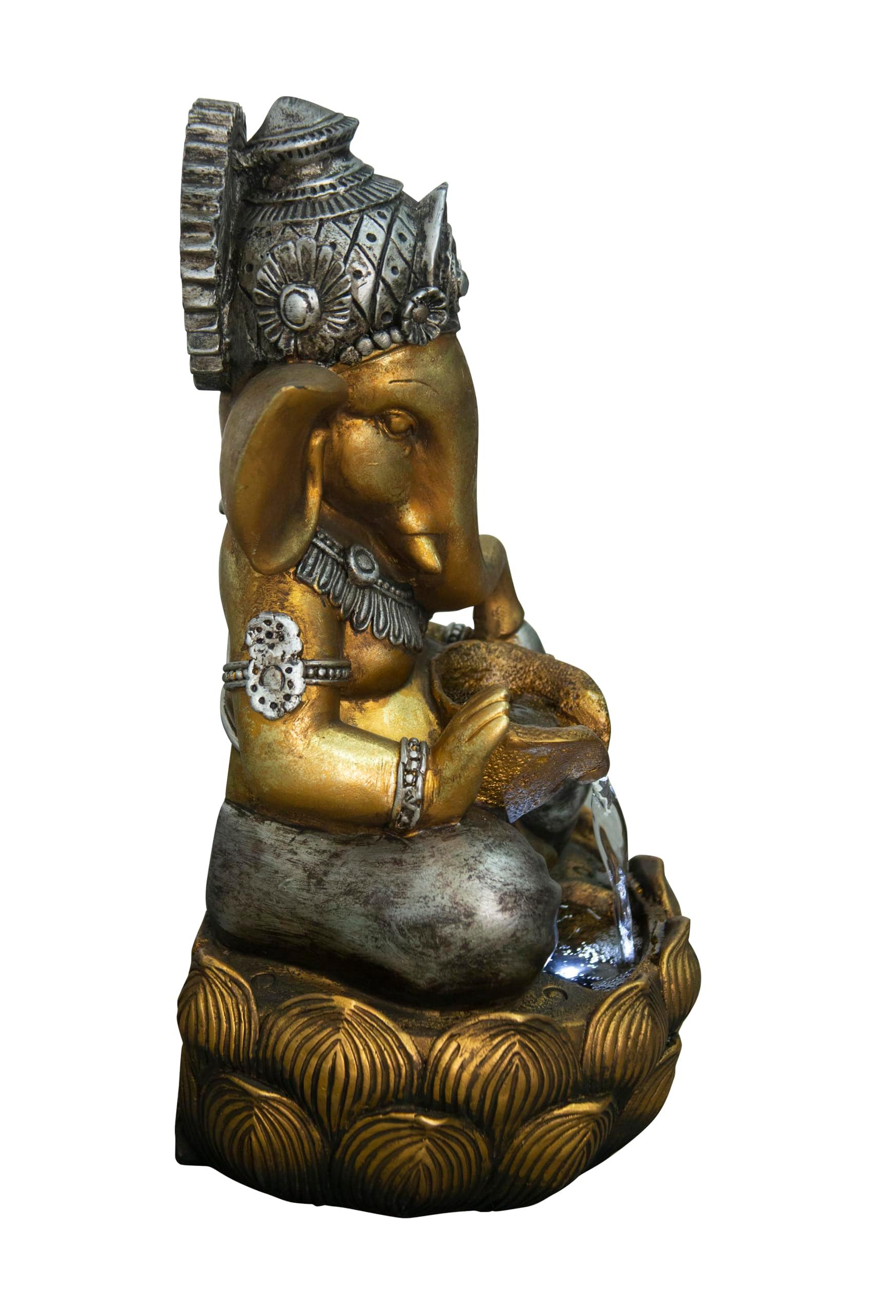 Hi-Line Gift Fountain-Tabletop Lord Ganesh Sculptural Fountain with WT LED - Image 6