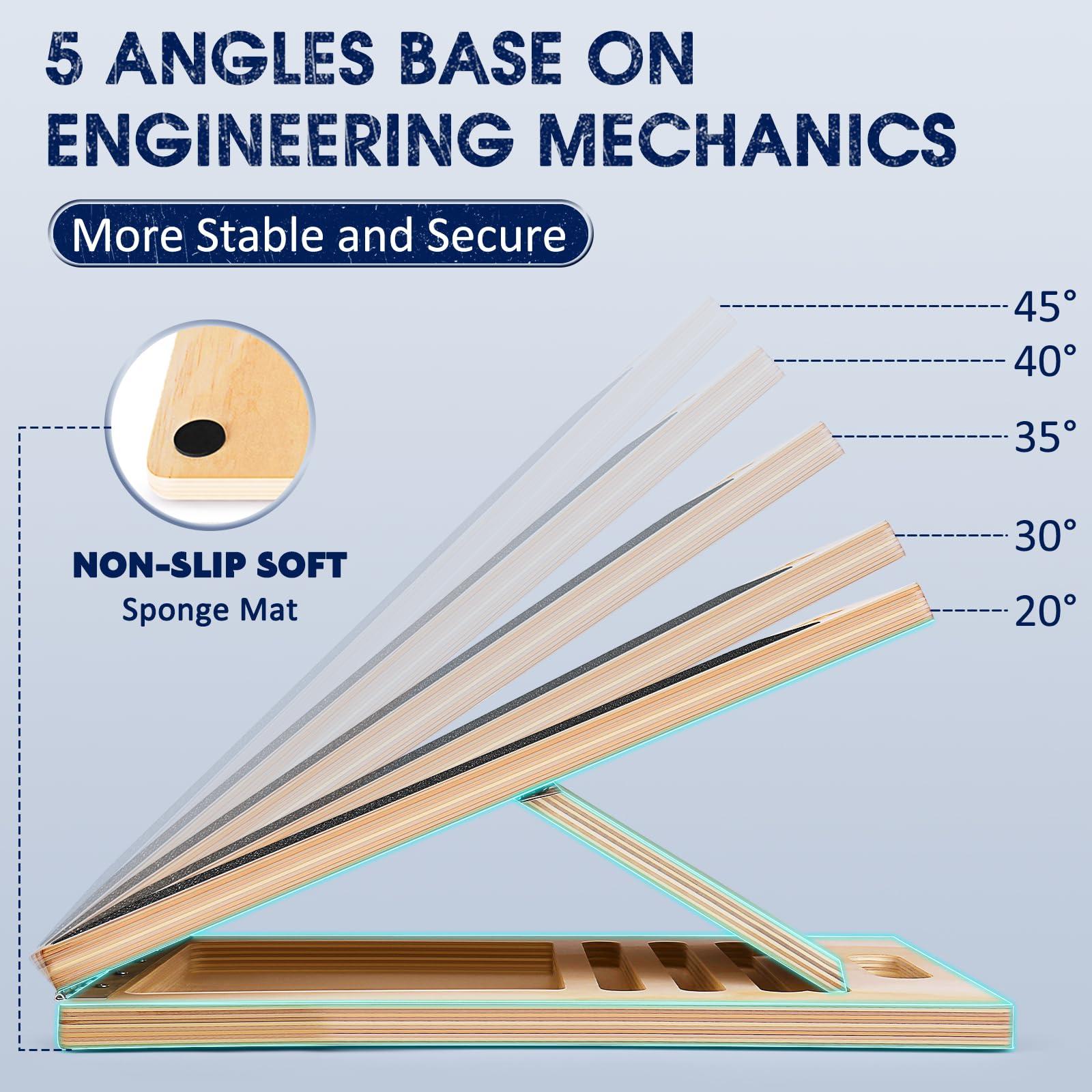 Portable Wooden Slant Board for Calf Stretching Squats Calf Stretcher Pilates Physical Therapy Equipment Adjustable Incline Board for Knees Ankle Heel Feet Leg - Image 3
