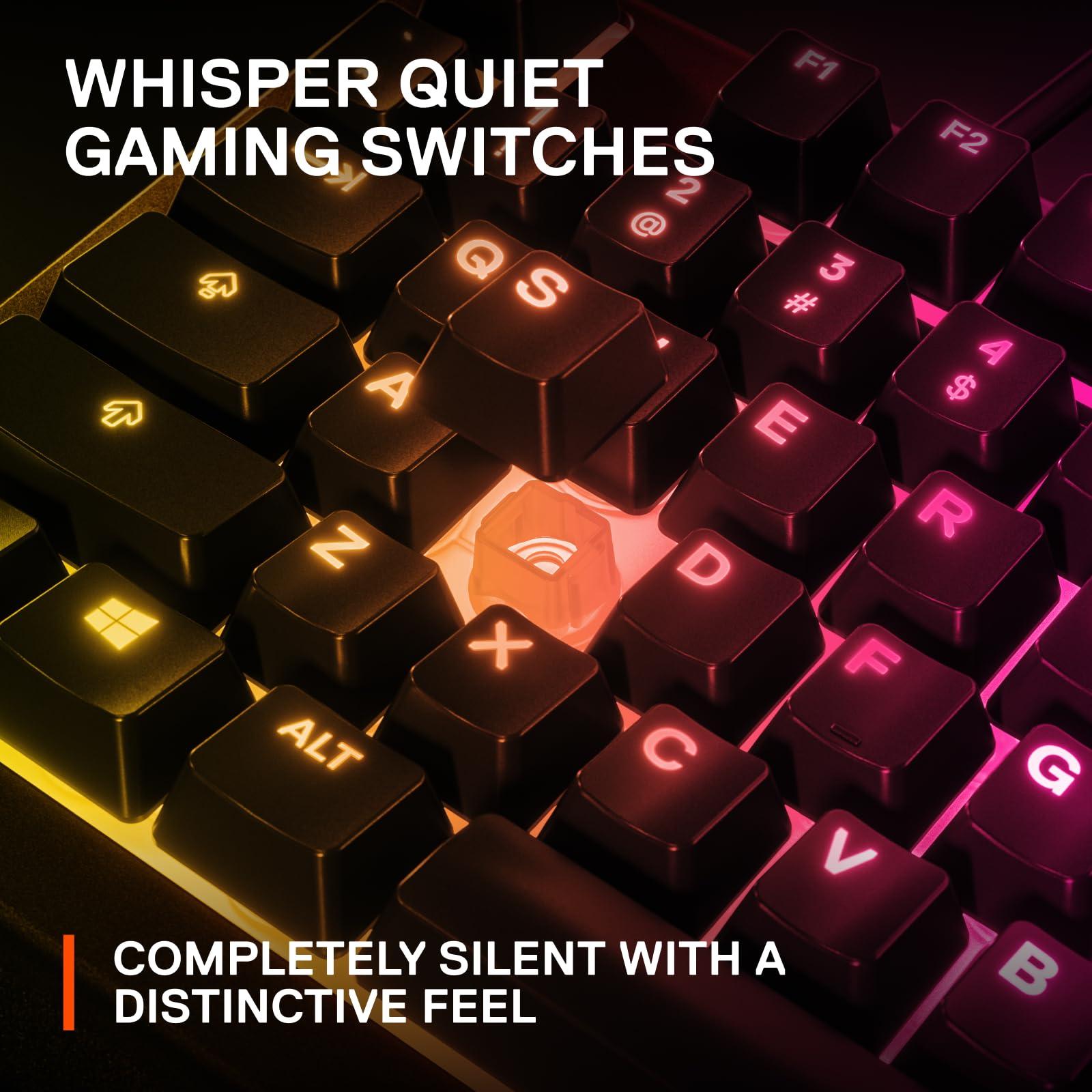 SteelSeries Apex 3 RGB Gaming Keyboard – 10-Zone RGB Illumination – IP32 Water Resistant – Premium Magnetic Wrist Rest (Whisper Quiet Gaming Switch) - Image 4